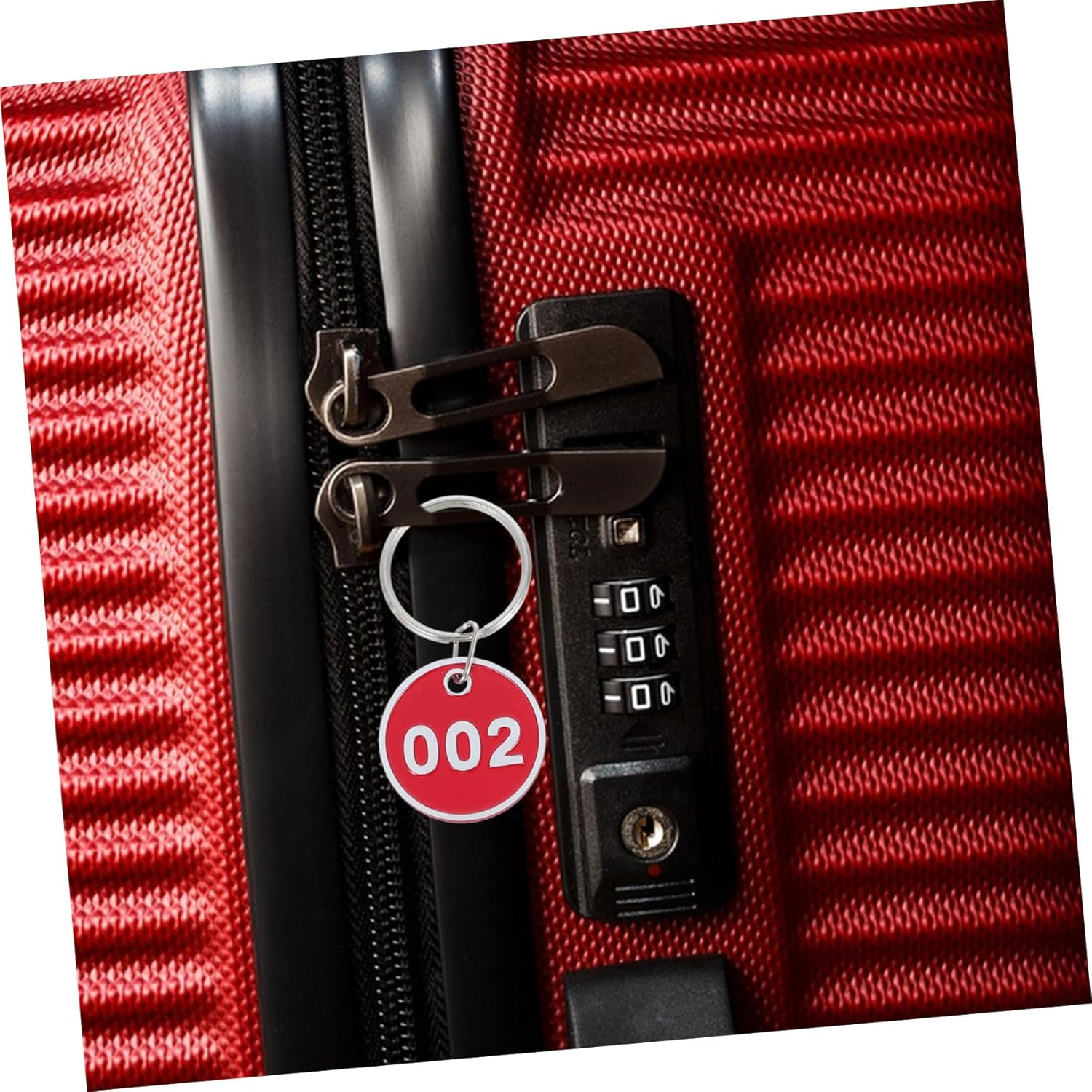 KALLORY 100Pcs Tags Aluminum Alloy Metal Luggage Tags Keychain for Hotels Dormitories Travel Suitcases image number 2