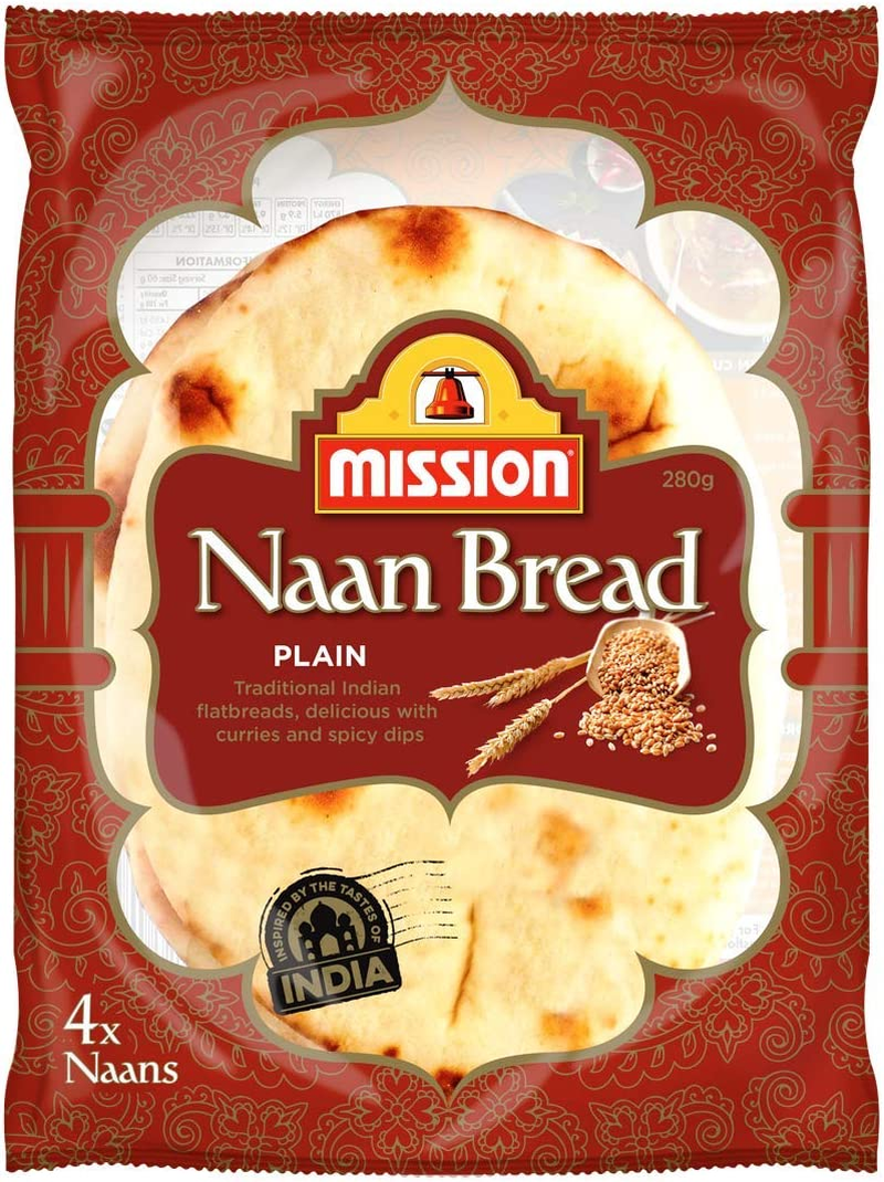 Mission Naan Bread, Garlic, 4 Naans (280G) image number 2