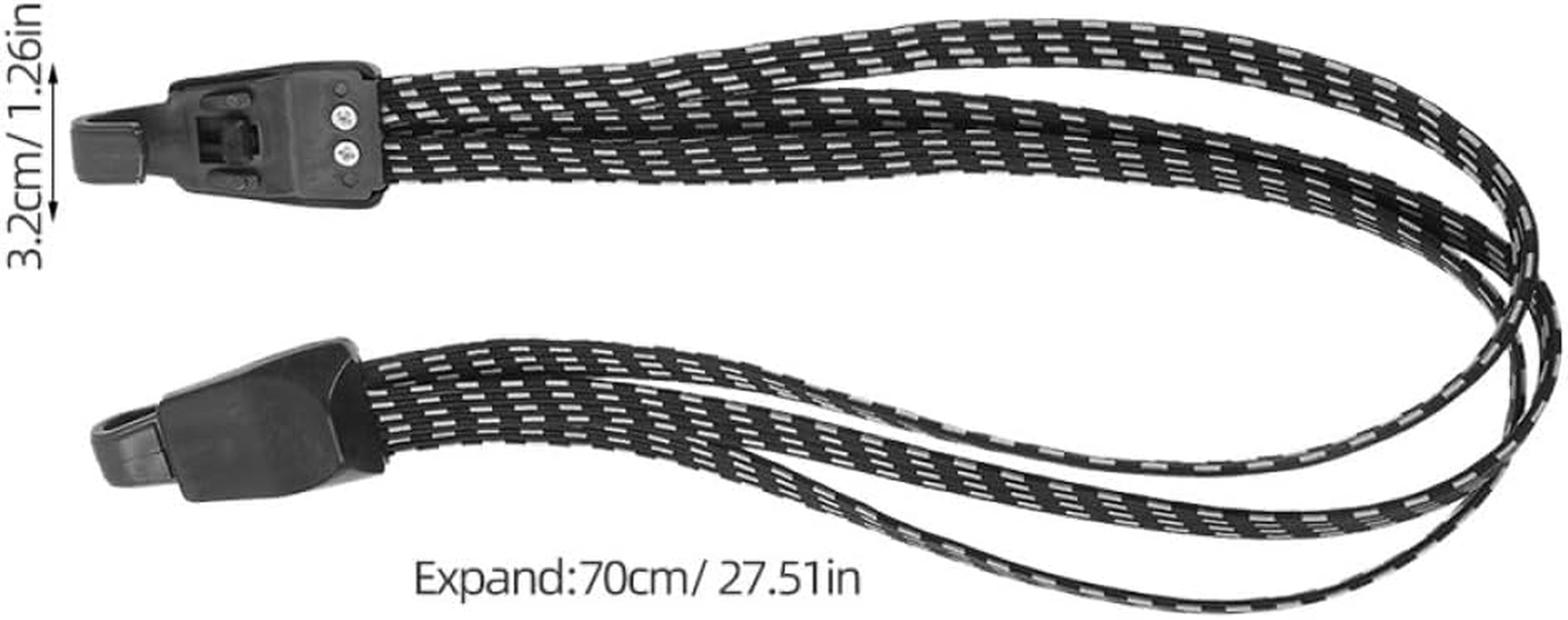 DECOMELODY 4Pcs Elastic Luggage Packing Straps with Buckles Weather Resistant Bungee Cord for Bike Rack Strong Fixation and Quick Adjustment for Securing Items Outdoor Trips