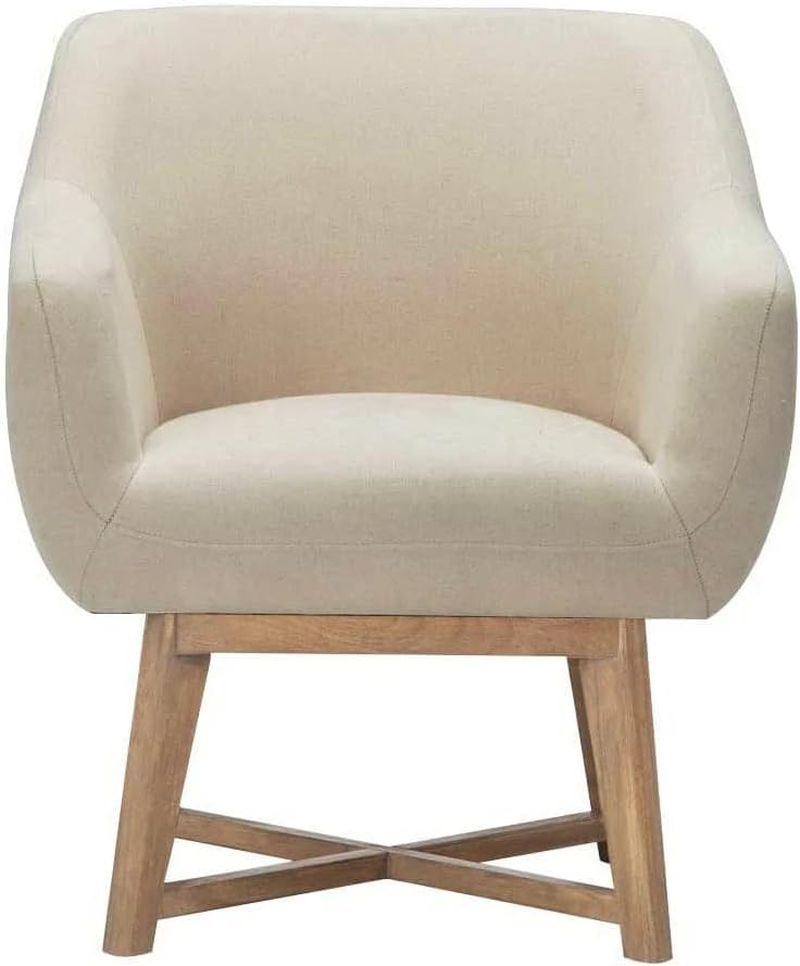 Artiss Armchair Beige Arm Recliner Lounge Dining Chairs Sofa Nursing Seat Occasional Reading Seating Home Living Room Bedroom Furniture, Linen Fabric, Tub Aston Accent Armchairs in 44Cm Height