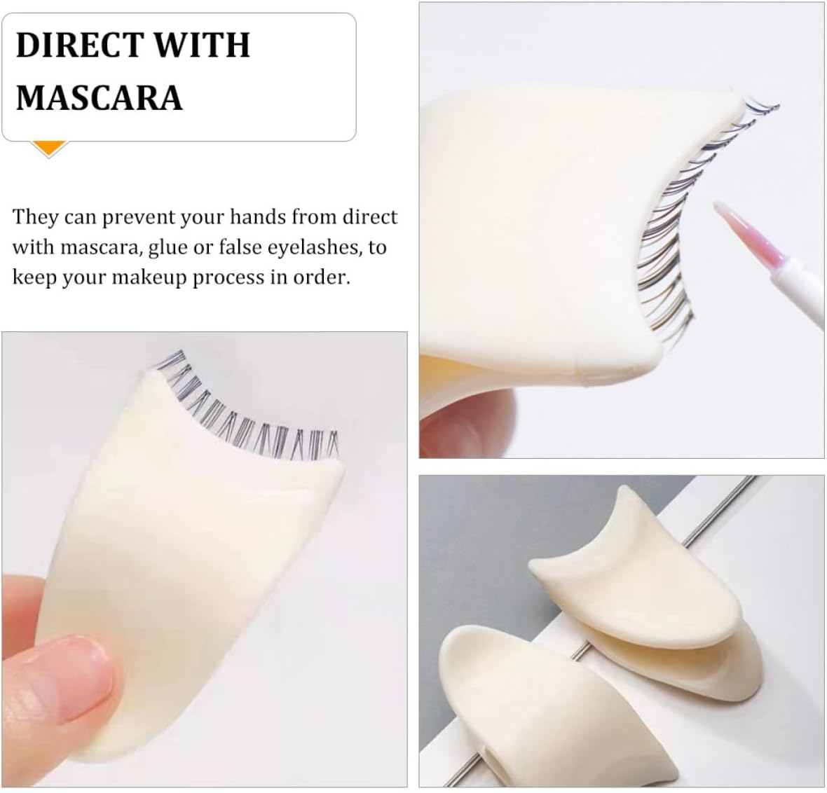 ULTECHNOVO 4Pcs Eyelash Applicator Tool Lightweight Plastic Lash Tweezers for Easy False Eyelash Application Women Makeup Supplies Portable and Practical image number 1