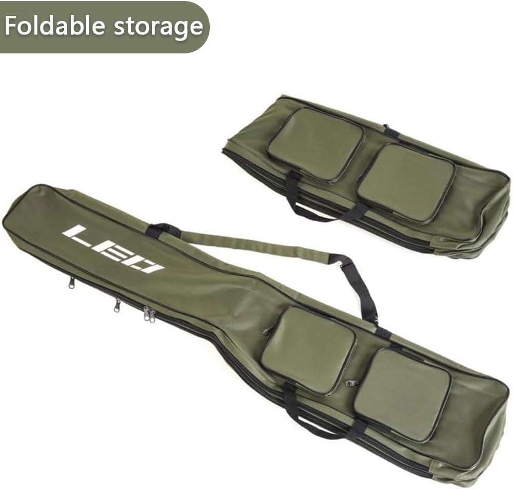 Fishing Rod Bag 130Cm &ndash; Large Capacity Folding Tackle Storage Bag, Waterproof Organizer Case, 2-Layer Portable Oxford Travel Carry Bag for Outdoor Fishing Gear, Gifts for Men image number 1