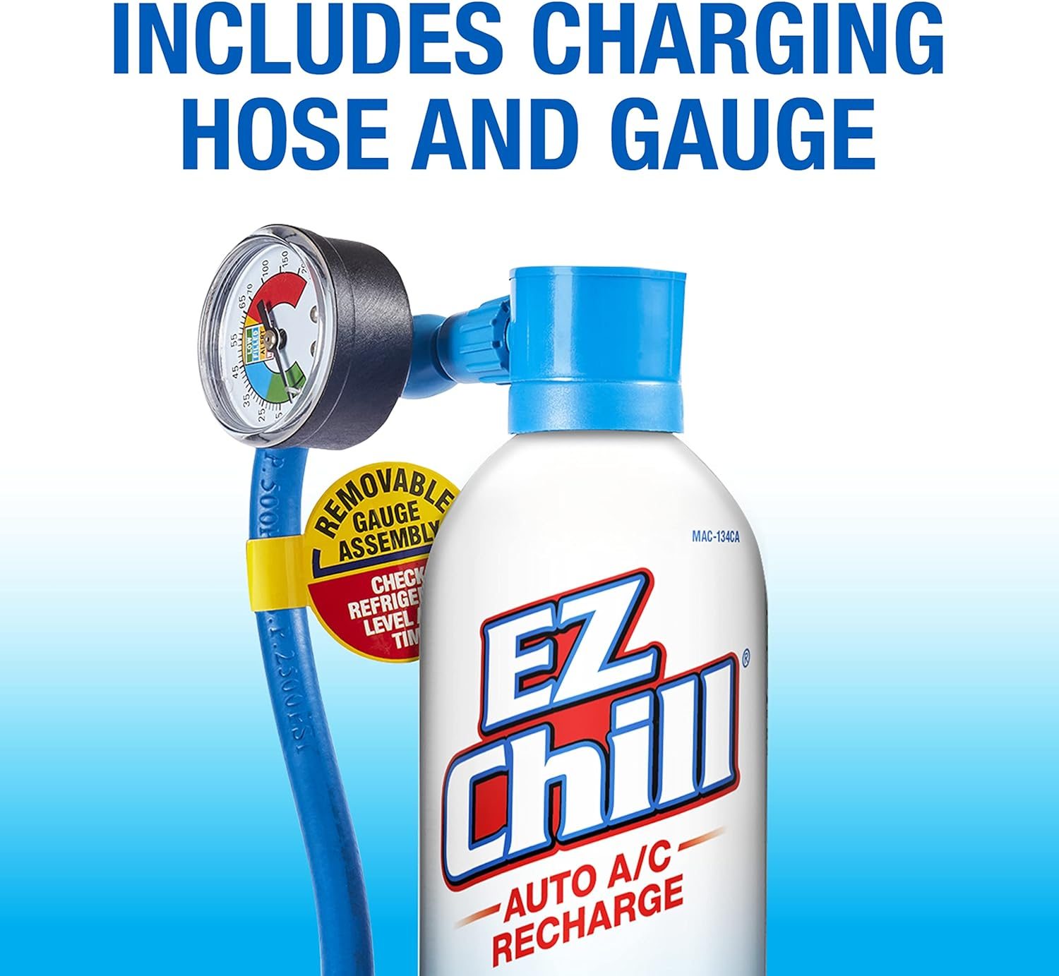 Interdynamics Mac-134 Ez Chill Refrigerant Refill with Charging Hose and Gauge - 18 Oz. image number 3
