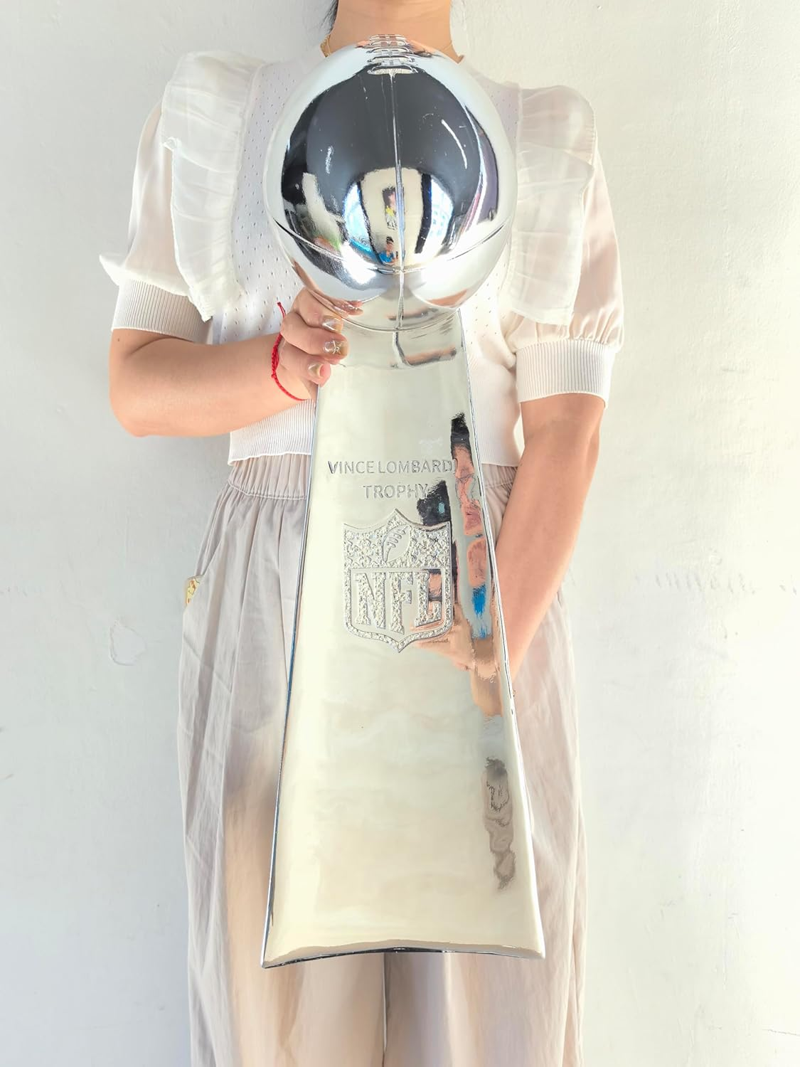 LNGODEHO Silver Football Championship Replica Trophy, Resin Chrome Winner Cup Award Souvenir for League Team Sports Fan image number 6