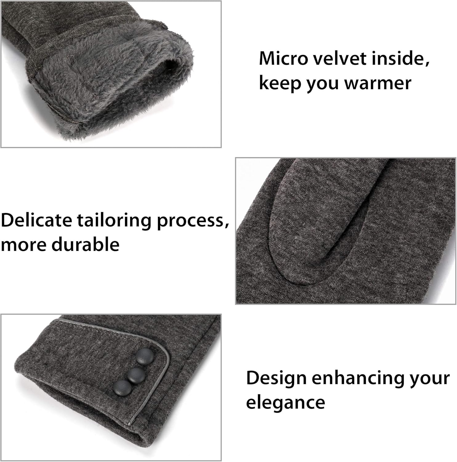 6 Pairs Womens Gloves Winter Touch Screen Texting Gloves for Women Fleece Lined Thick Warm Gloves image number 2