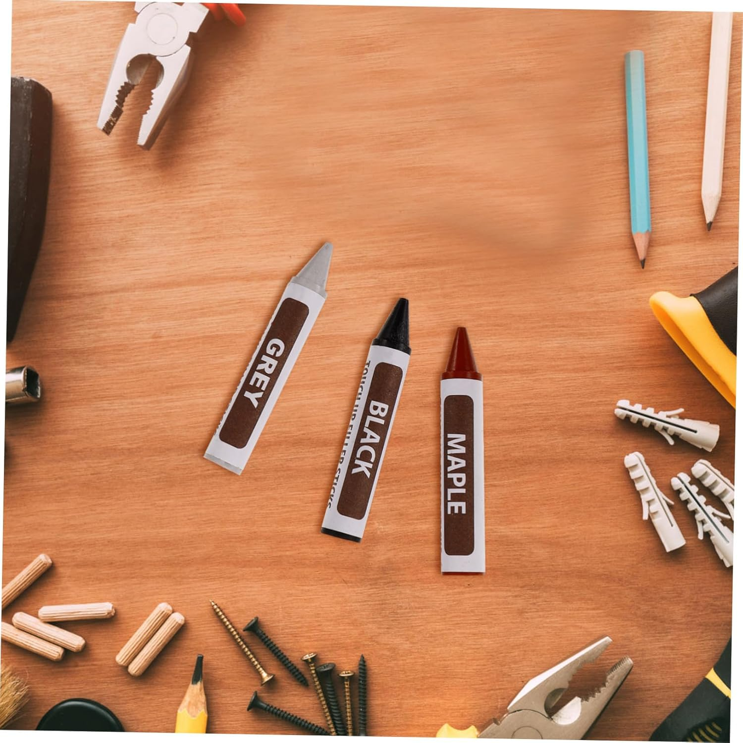 OSALADI 8Pcs Wood Scratch Repair Markers Multi Furniture Pens for Hardwood Floors Instant Drying Easy to Use for Hiding Scuffs Dents and Stains image number 6