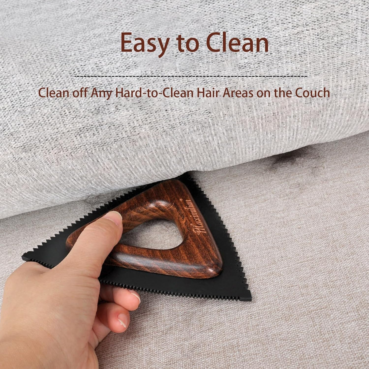 Wood Pet Hair Remover for Car, Car Seat, Auto Interior Detailing, Cat and Dog Hair Remover for Furniture, Couch, Clothing, Reusable Fur Remover image number 1