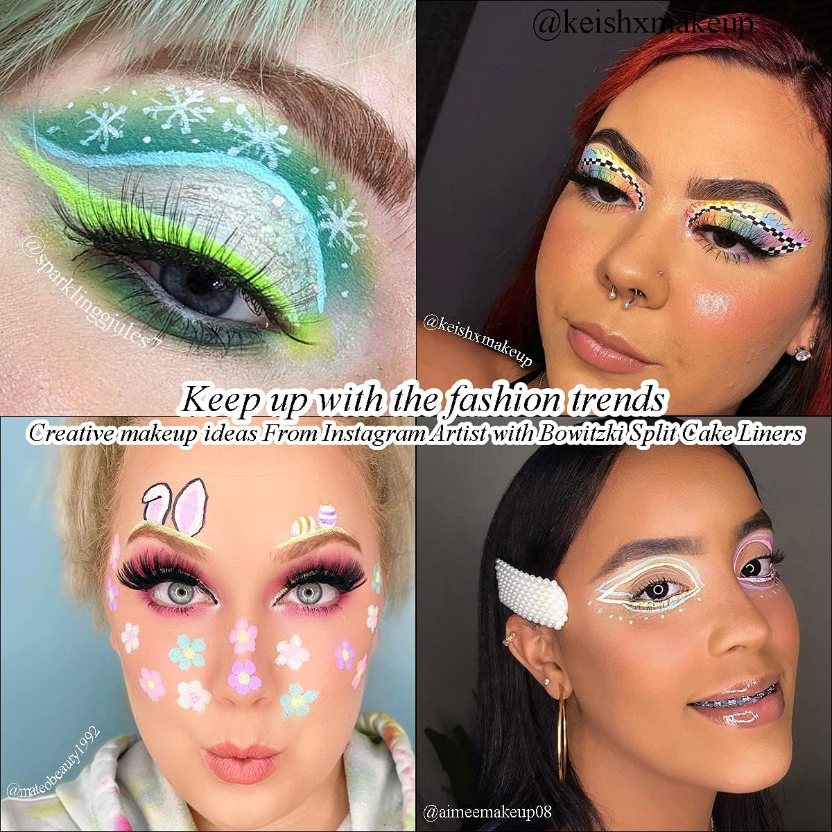 Bowitzki 50G Pastel Color Split Cake Water Activated Eyeliner UV Glow Graphic Eye Liner Hydra Liner Rainbow Face Body Paint Makeup image number 2