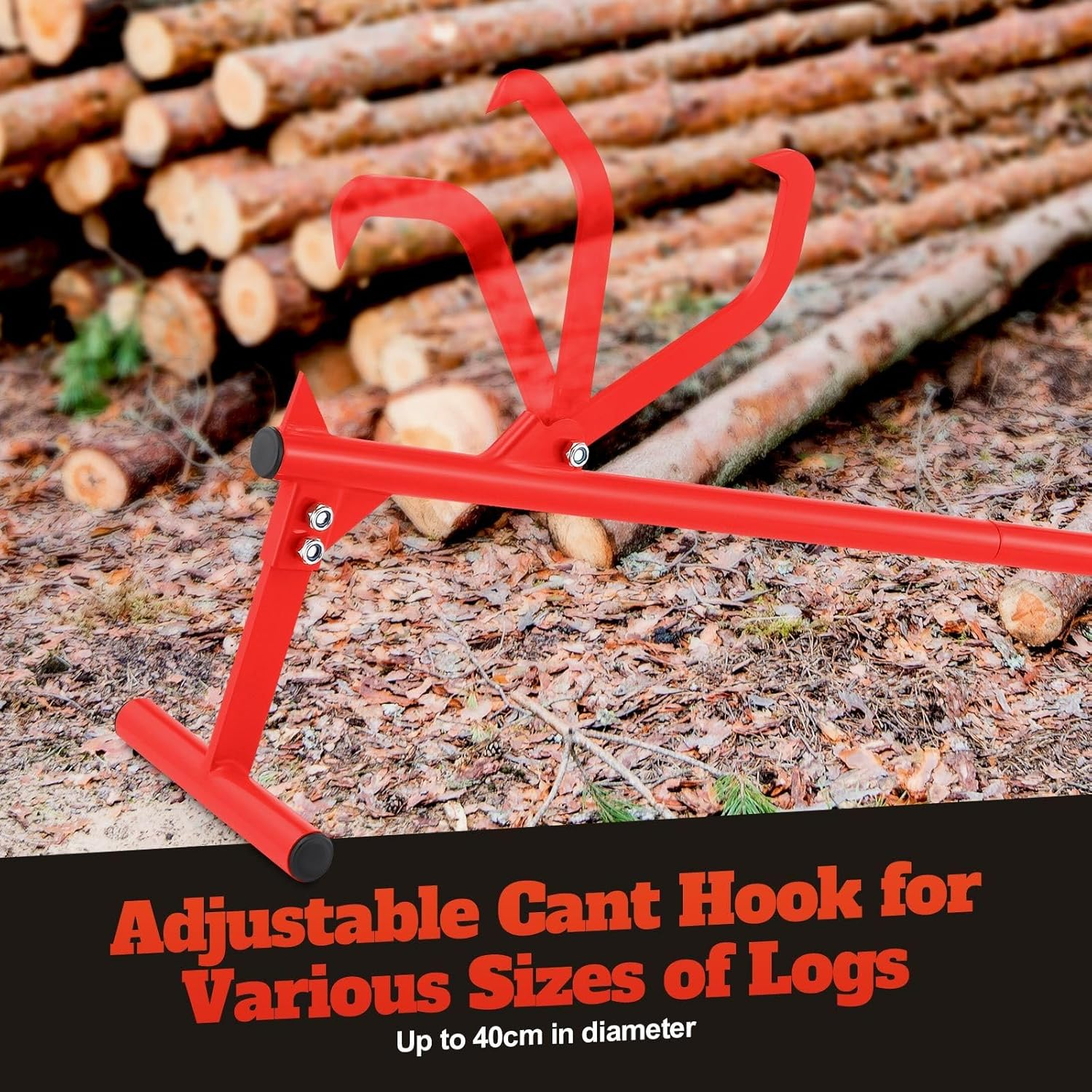 AUSWAY Log Lifter 129Cm Roller Cant Hook Jack Logging Peavey Timberjack 51 Inch Heavy Duty Timber Wood Lifting Rolling Raising Moving Tool Steel Adjustable image number 2