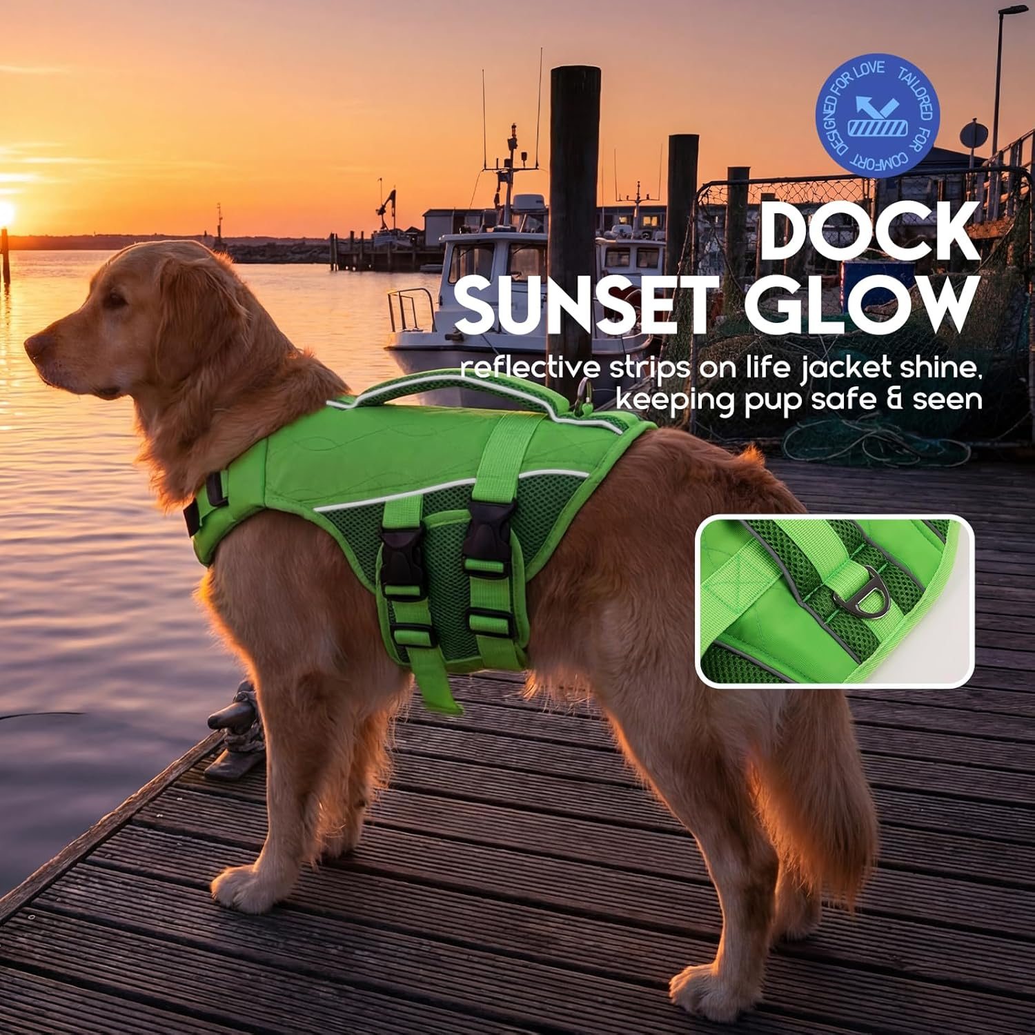 ASENKU Dog Life Jacket - Pet Safety Vest for Swimming & Boating, Shark Life Jacket with Floatation, Dog Lifesavers Swimsuits for Small Medium Large Dogs (Green, XS)