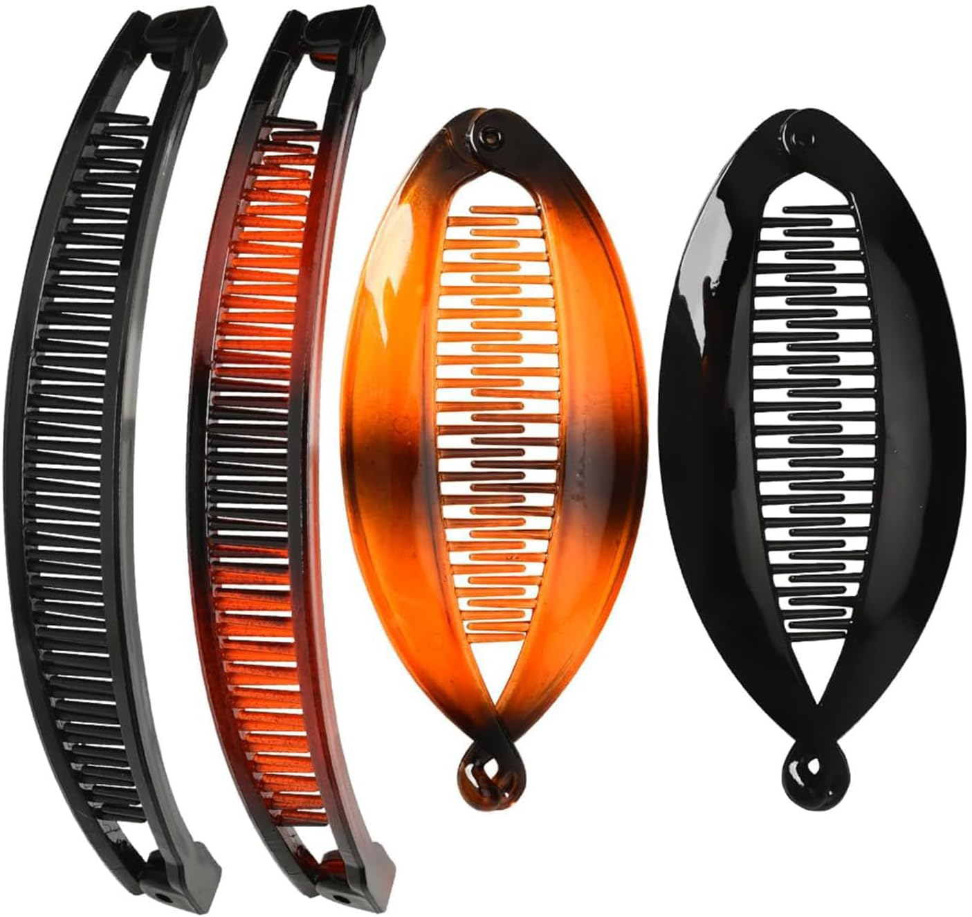 Pack of 4 Banana Clips, Retro Female Hair Accessory Hair Comb, Fishtail Hair Accessories, French Banana Clip Combs, Applicability, Suitable for Long, Curly or Straight Hair image number 6