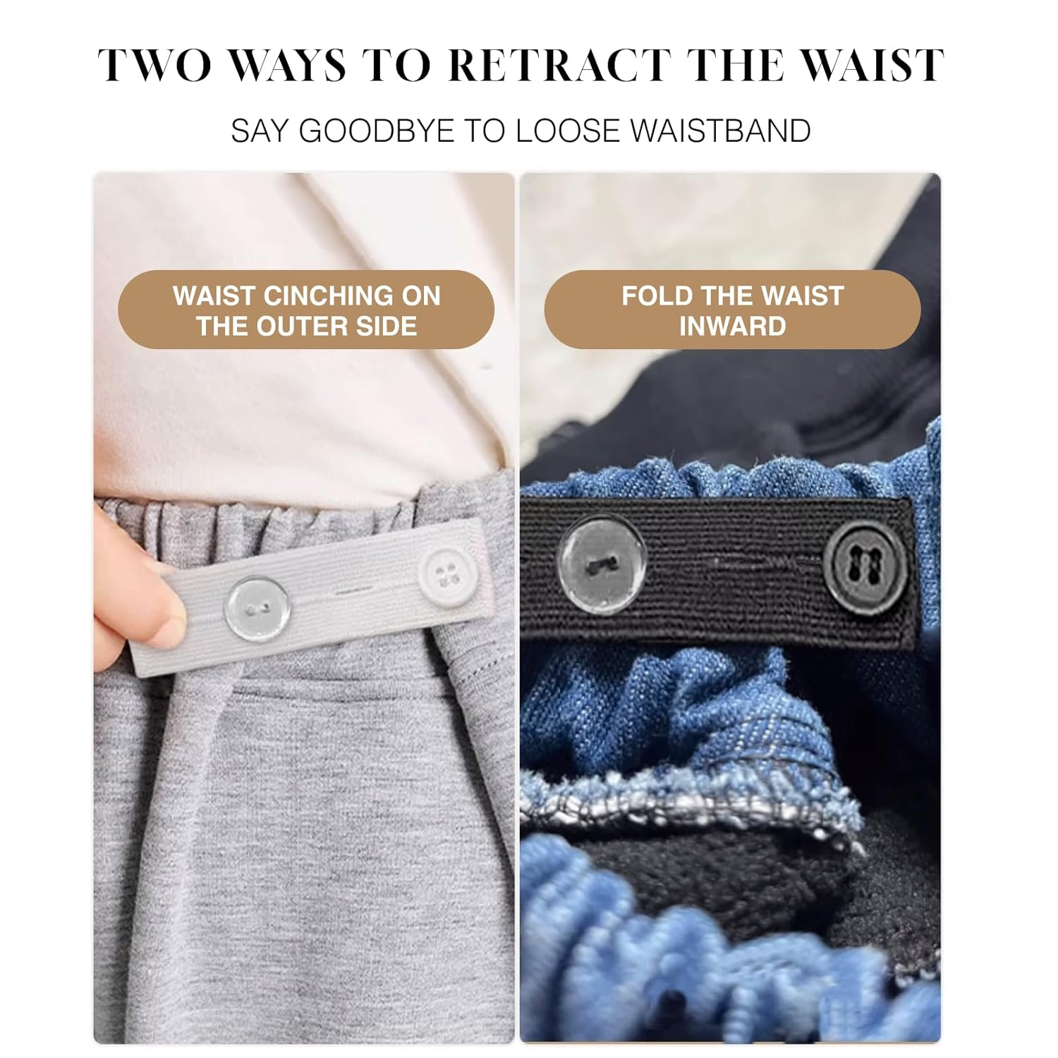 12 Pcs Adjustable Elastic Waist Extenders Set for Men and Women Comfortable Pants Button Extenders with 7 Color Options Perfect for Changing Waistlines, Pregnancy, and Daily Use image number 5