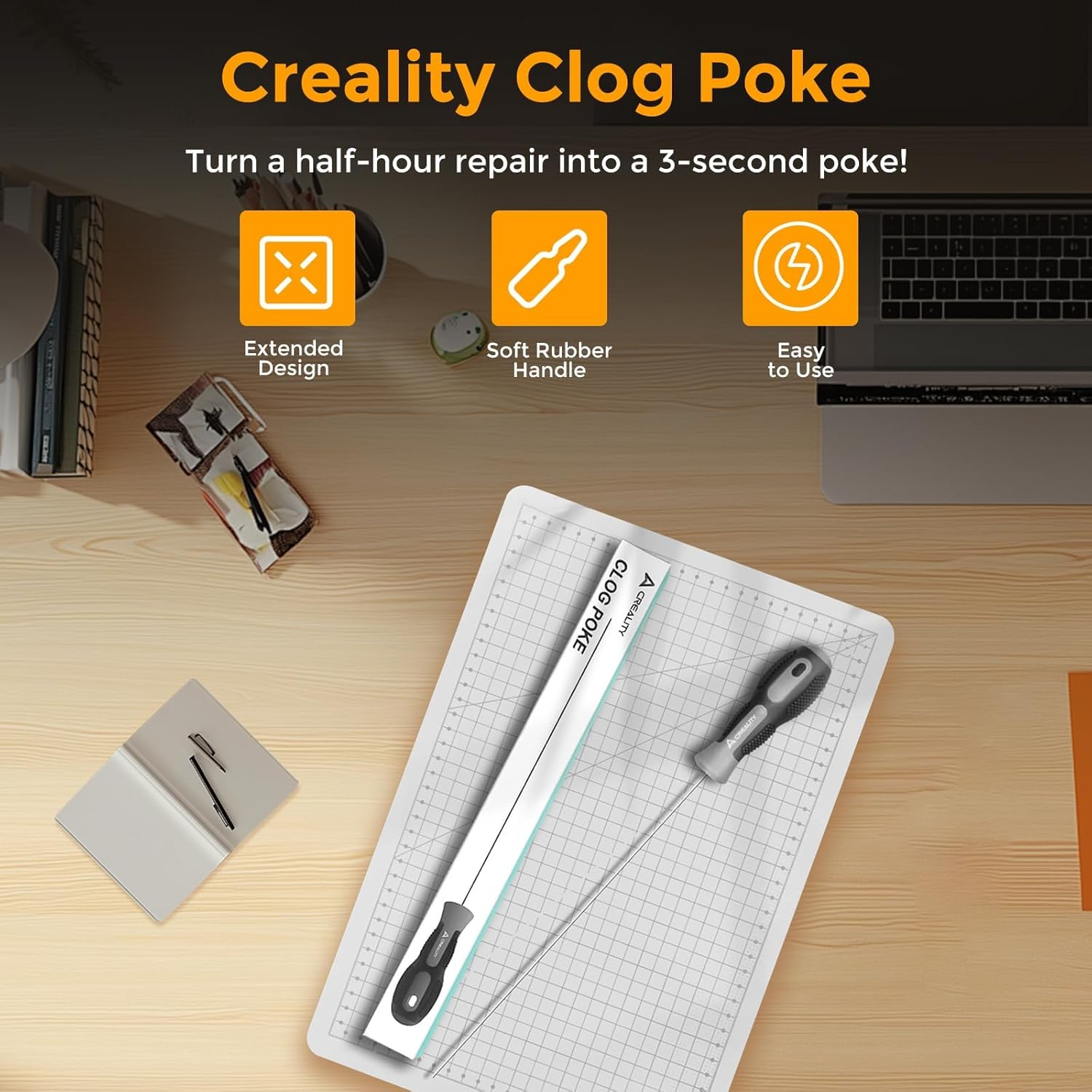 Creality 3D Printer Tools, Diameter 1.5Mm Clog Poke 3D Printer Nozzle Cleaning Kit for 1.75Mm Filament Nozzles, Needle 210Mm Prolong&Hight Hardness Cleaning Hotend image number 2