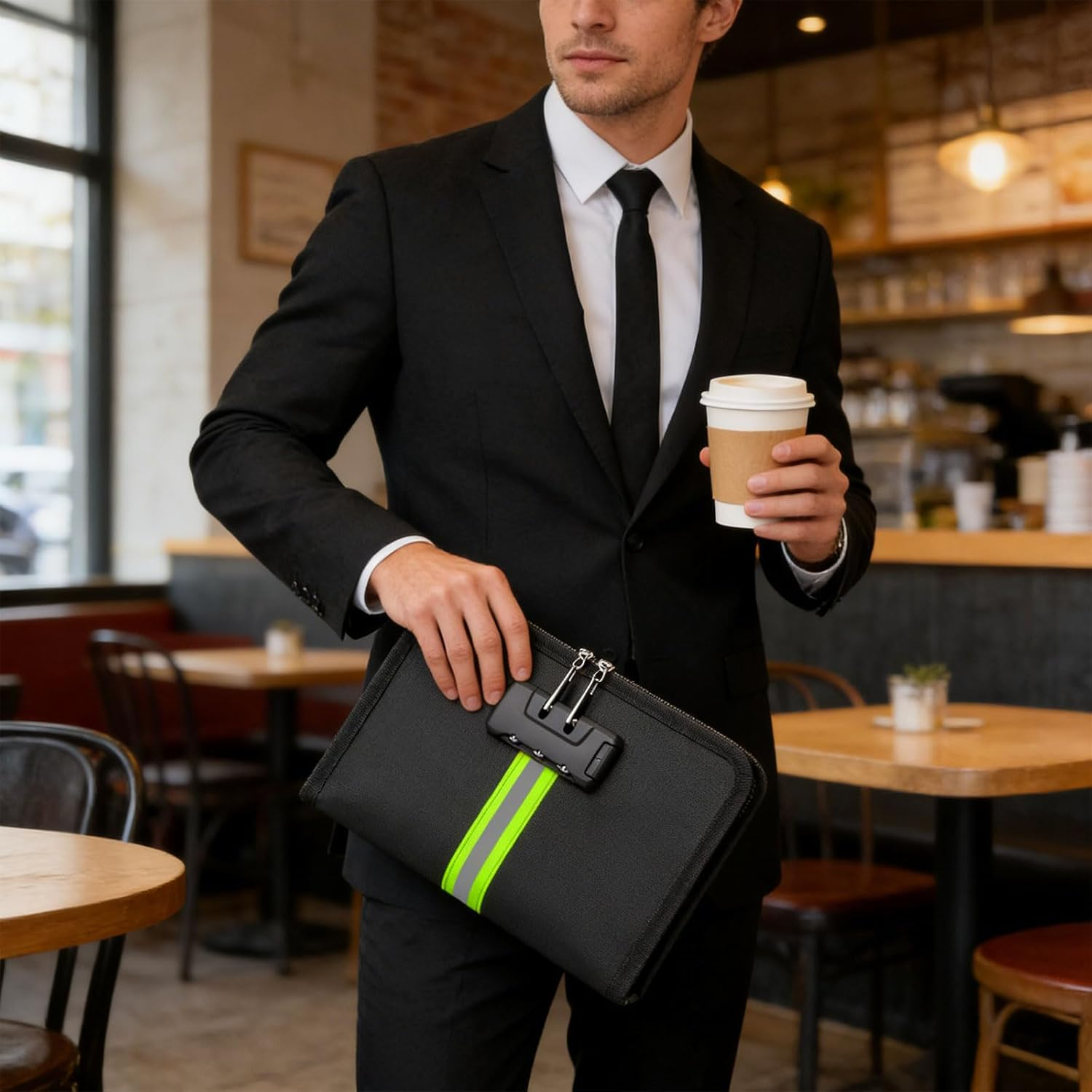 Multifunctional Non-Flammable Storage Bag Secure Passcode Security Slide Permanent Home Work Travel Use Combination image number 6