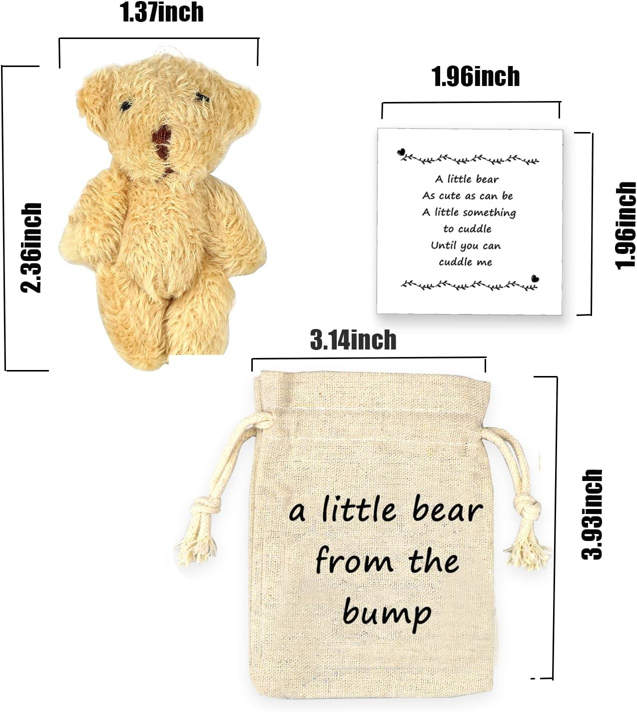 LUOKIFUR Pocket Bear ''Crash'' Gifts Pregnancy Announcements New Grandparents Gifts Baby Keepsake Gifts (Bump), 5Cm * 5Cm - Boyfriend image number 5