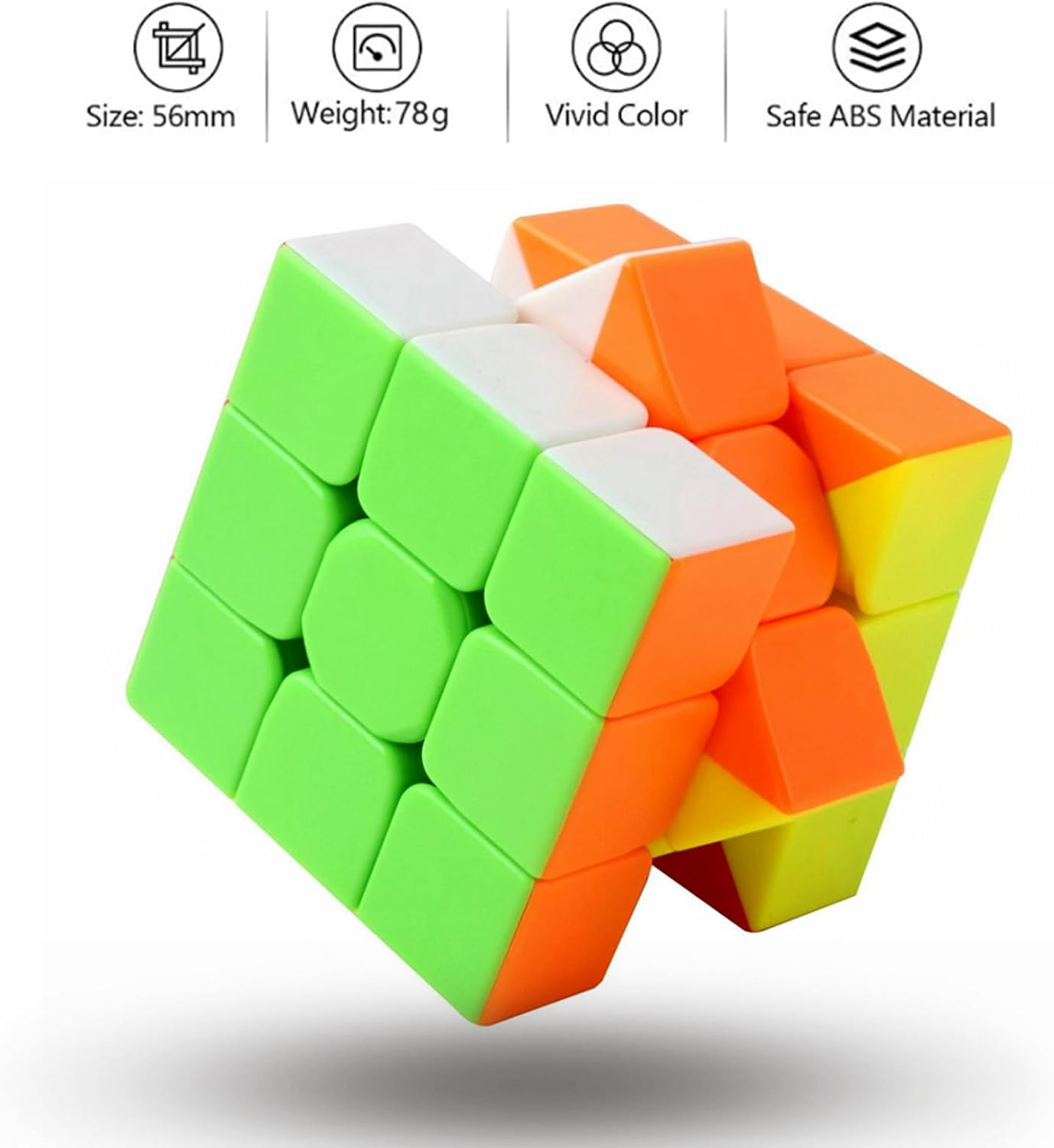 Speed Cube 3X3X3 Jurnwey Stickerless with Cube Tutorial - Turning Speedly Smoothly Magic Cubes 3X3 Puzzle Game Brain Toy for Kids and Adult image number 4