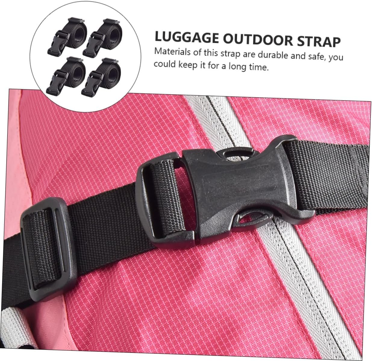 ANDRESLAD 4Pcs Tie down Straps Buckle Outdoor Luggage Tie down Belt Fastening Straps for Luggage Bags during Travel image number 6
