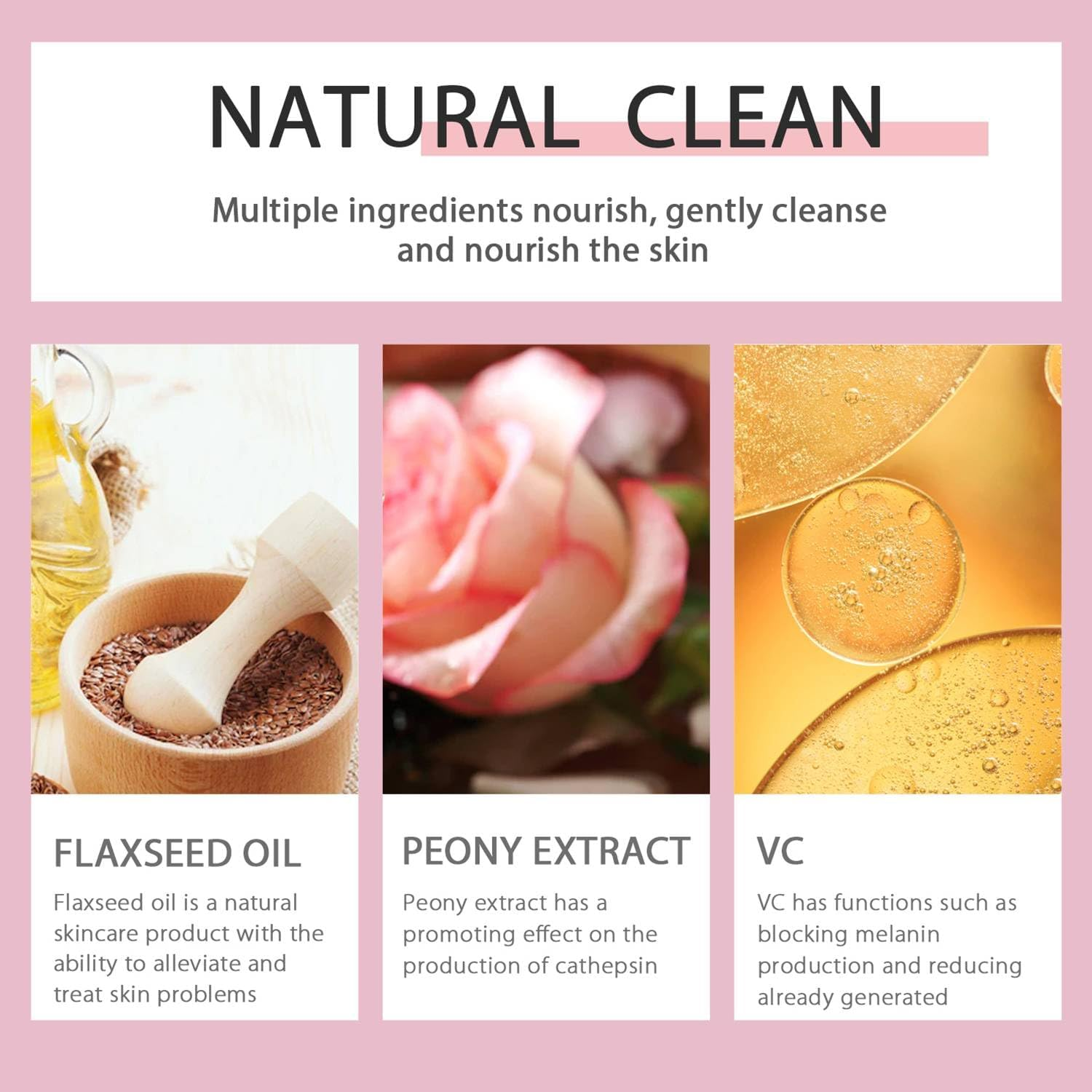 Natural Clean Makeup Melting Cleansing Balm, Flaxseed Oil and Peony Extract, Mineral Oil Free image number 4