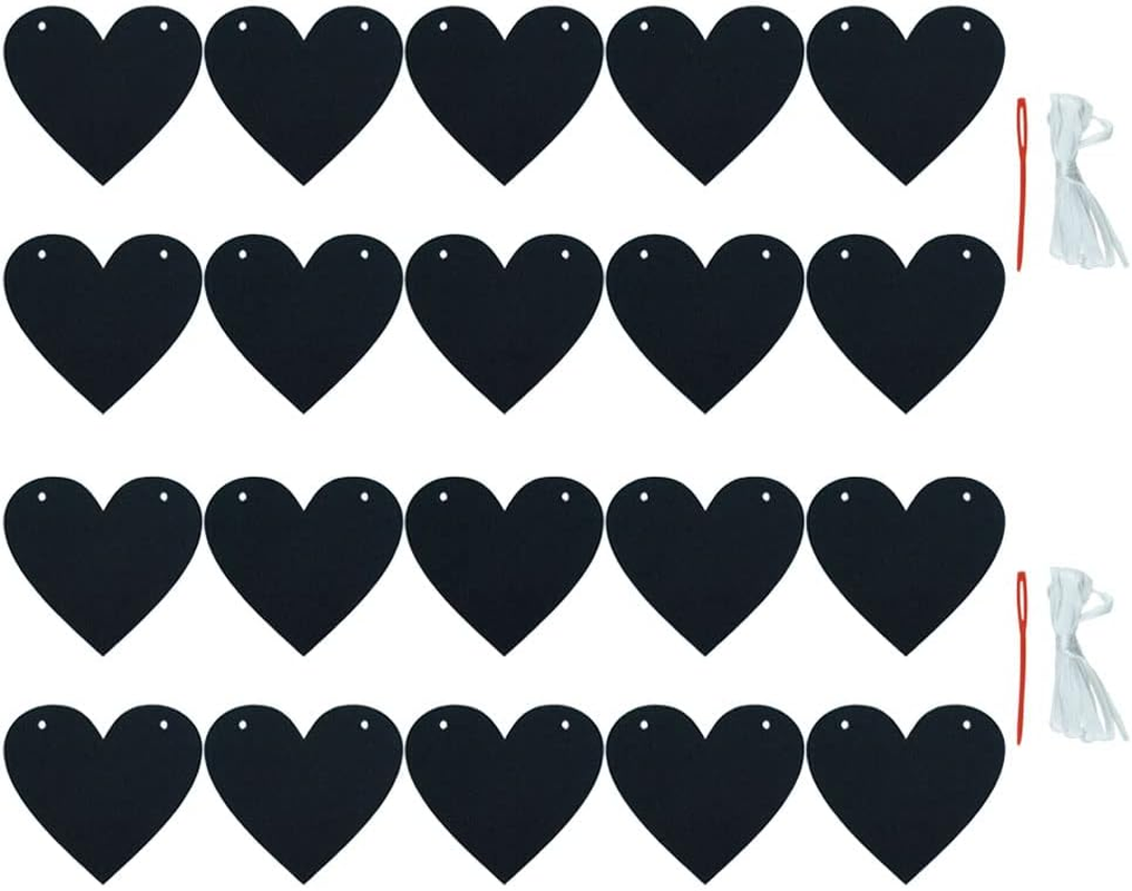 FAZHBARY 2 Pack Black Felt Heart Garland Banner for Valentines Banner Gothic Decor Farewell Wedding Anniversary Party Decorations image number 3