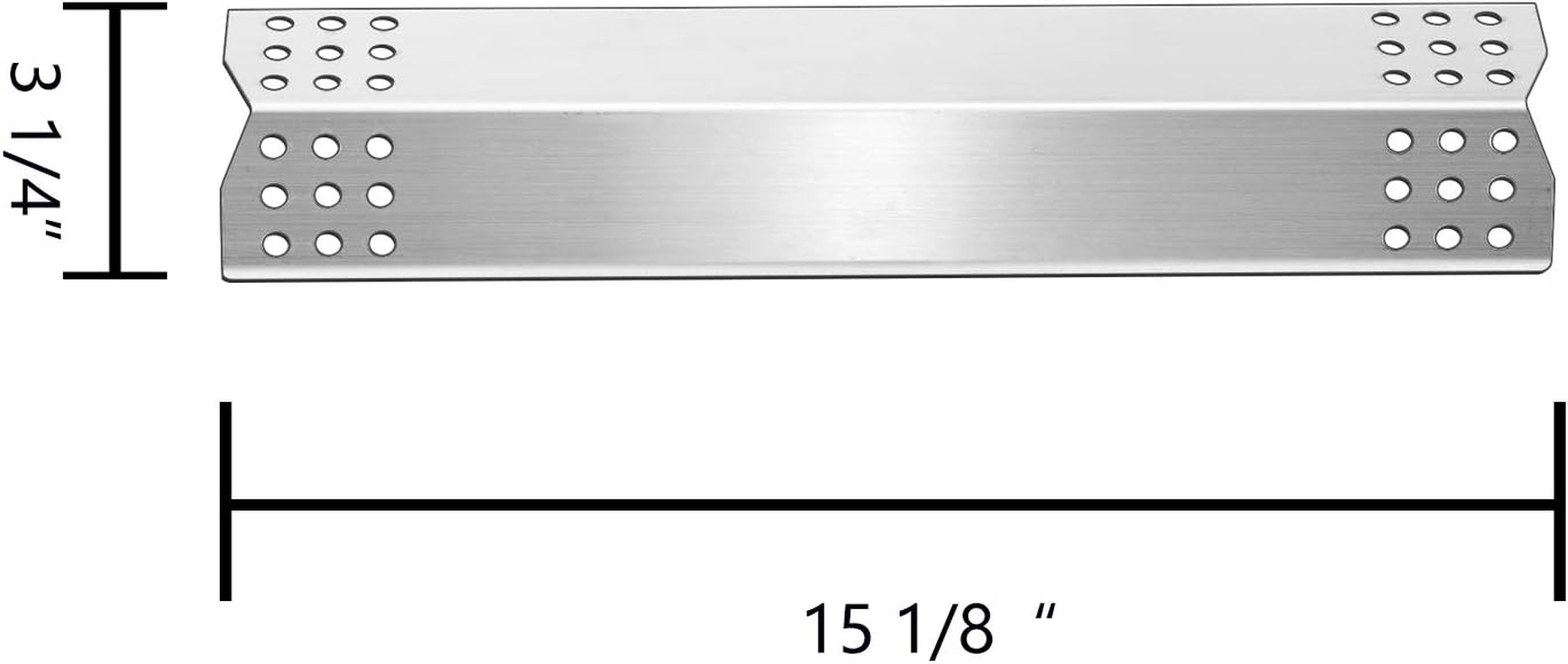 Kalomo 15 1/8 X 3 1/4&rdquo;Grill Heat Plates Parts for Master Forge 1010048 Models, Heat Shield Burner Cover Flame Tamer, Stainless Steel Gas Grill Heat Tent BBQ Gas Replacement Parts, Set of 4