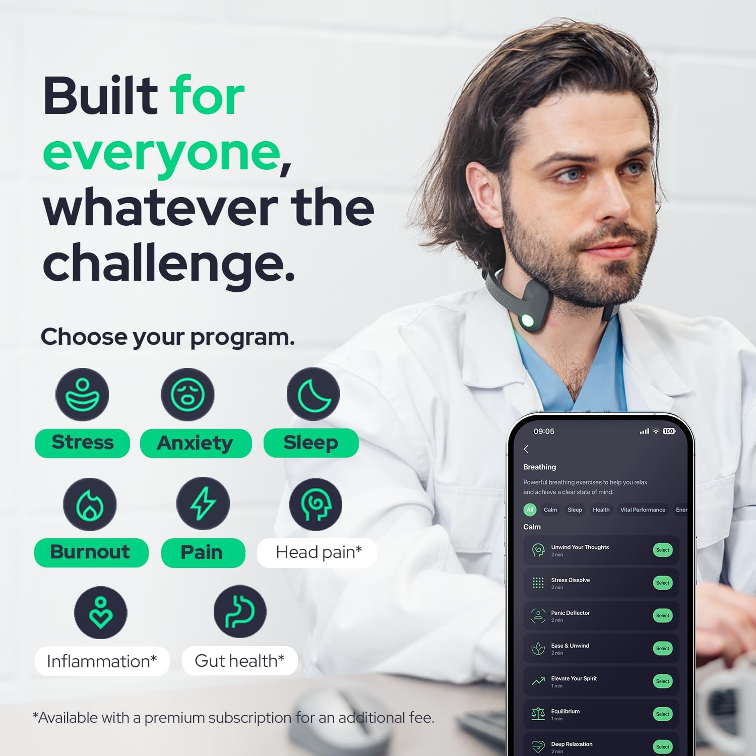 Pulsetto Vagus Nerve Stimulator for Burnout, Recovery, and Rejuvenation | Personalized Relaxation Device | Patented Neuro Wearable Sleep Aid for Long-Term Wellness and Stress Relief image number 1