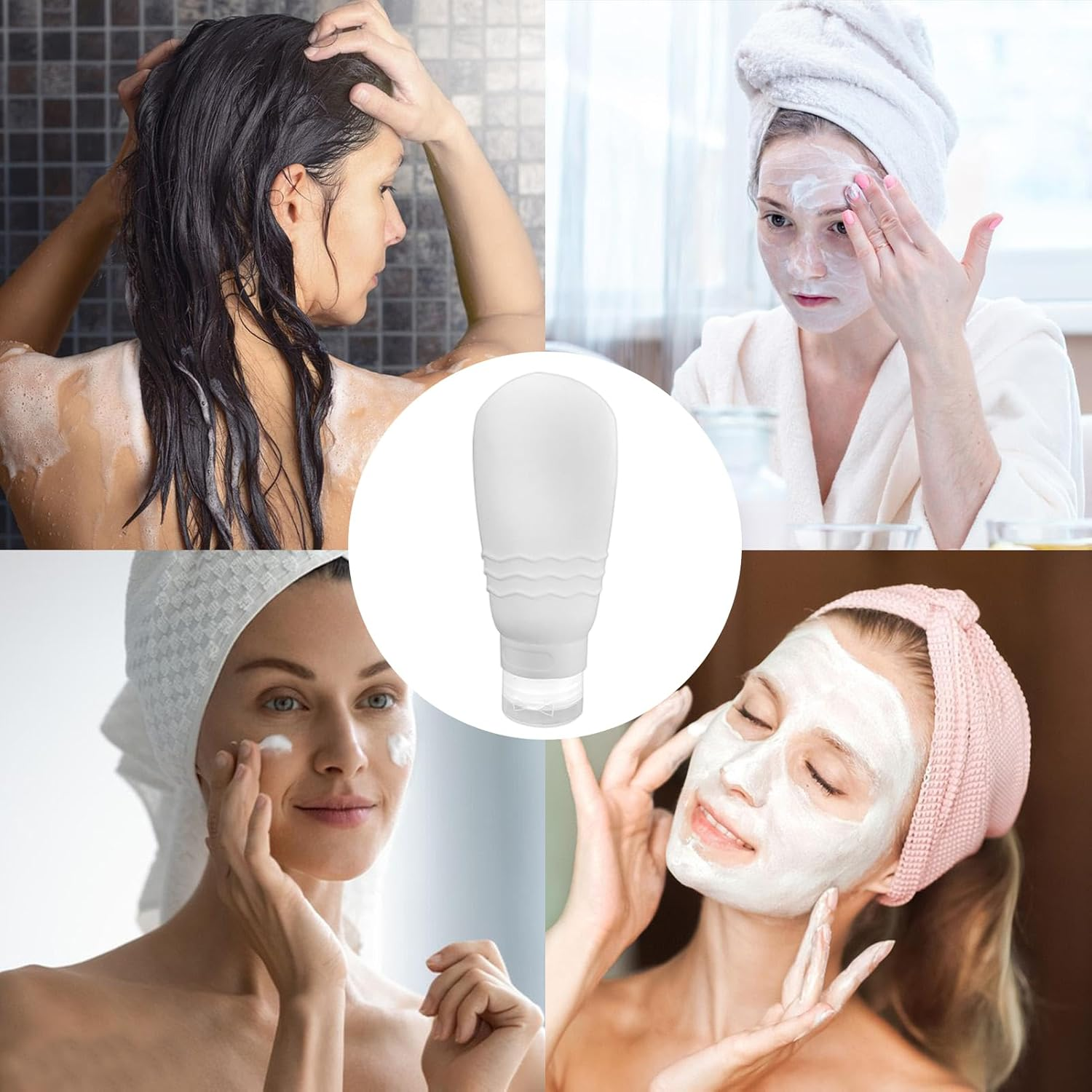 Travel Size Silicone Bottles | Squeeze Bottles Reusable Portable Cosmetic Supplies for Gel, Shampoo, Conditioner, Lotion, Cream Maciun image number 1