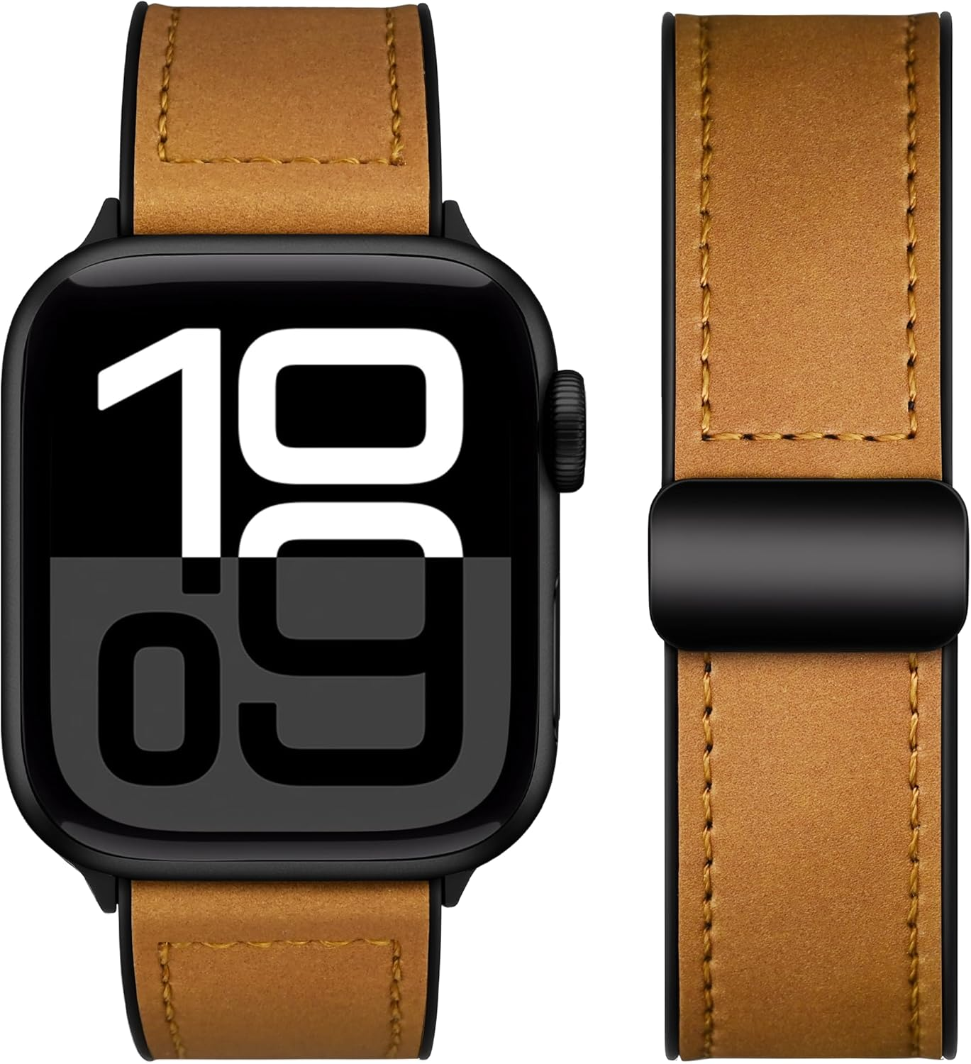 Mazuboho Leather Bands for Apple Watch Band 49Mm 46Mm 45Mm 44Mm 42Mm, Vintage Leather with Adjustable Magnetic Buckle for Apple Watch Strap Ultra 3, Ultra 2, Ultra, Series 11 10 9 8 7 6 5 4 SE 3 2 1