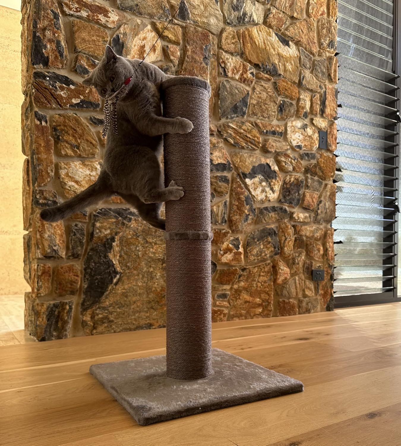Cattitude Cat Scratch Post Big N Tall, Grey, 94Cm Height - Cat Kitten Scratcher Play Tower, Sisal