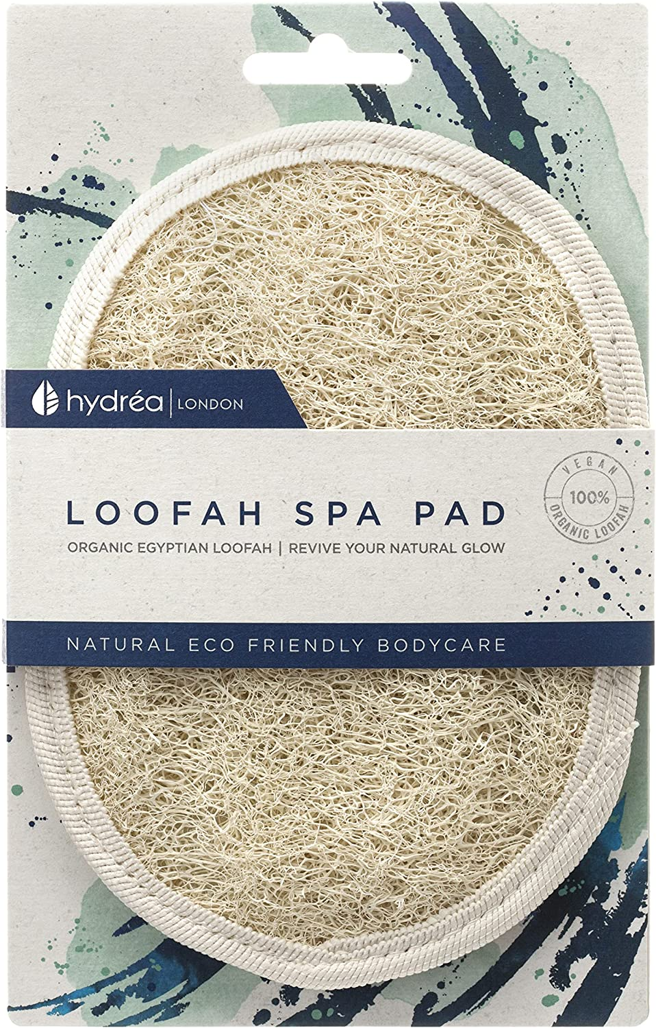 Hydr&eacute;a London Organic Egyptian Loofah Luxury Exfoliating Body Pad Natural Quality Spa Bodycare for Bath Shower image number 3