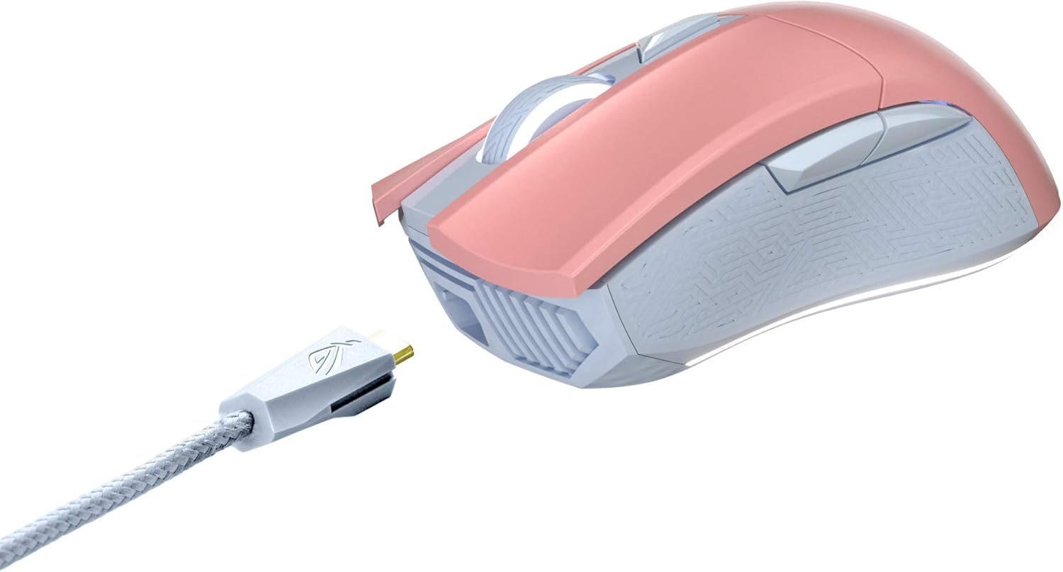 ASUS ROG Gladius II Origin PNK LTD Ergonomic Wired Optical Gaming Mouse Optimised for FPS, Featuring Aura Sync image number 3