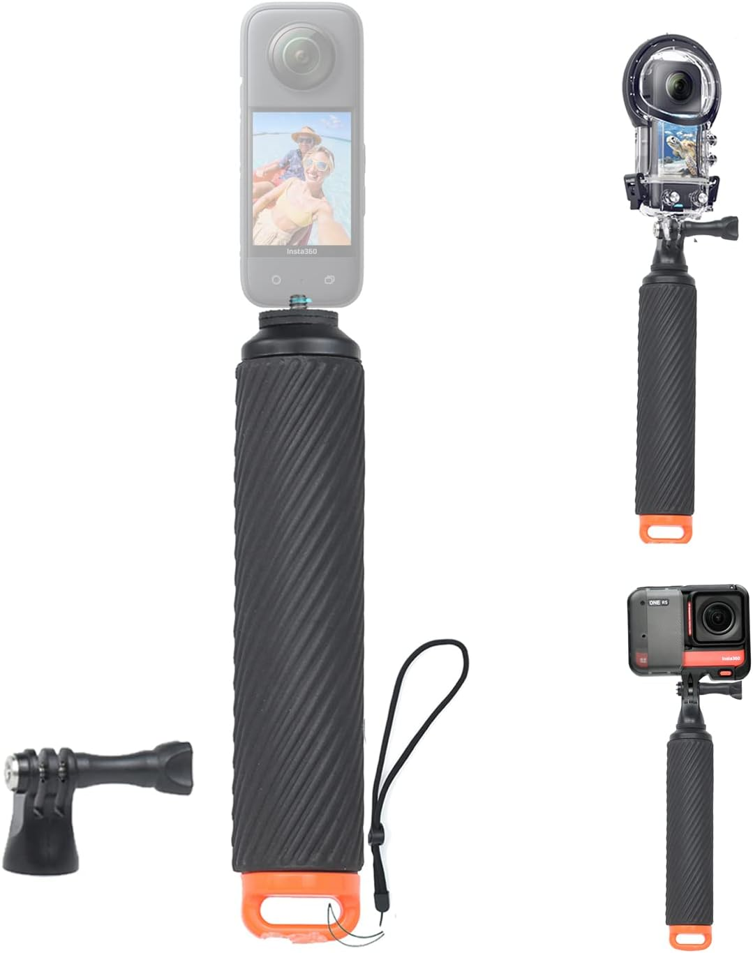 Underwater Accessory Floating Handle Grip for Insta360 X5/X4/X3/Ace Pro/Ace/One RS/X2 Compatible with Gopro Hero 12, Hero 11, Hero10 image number 6