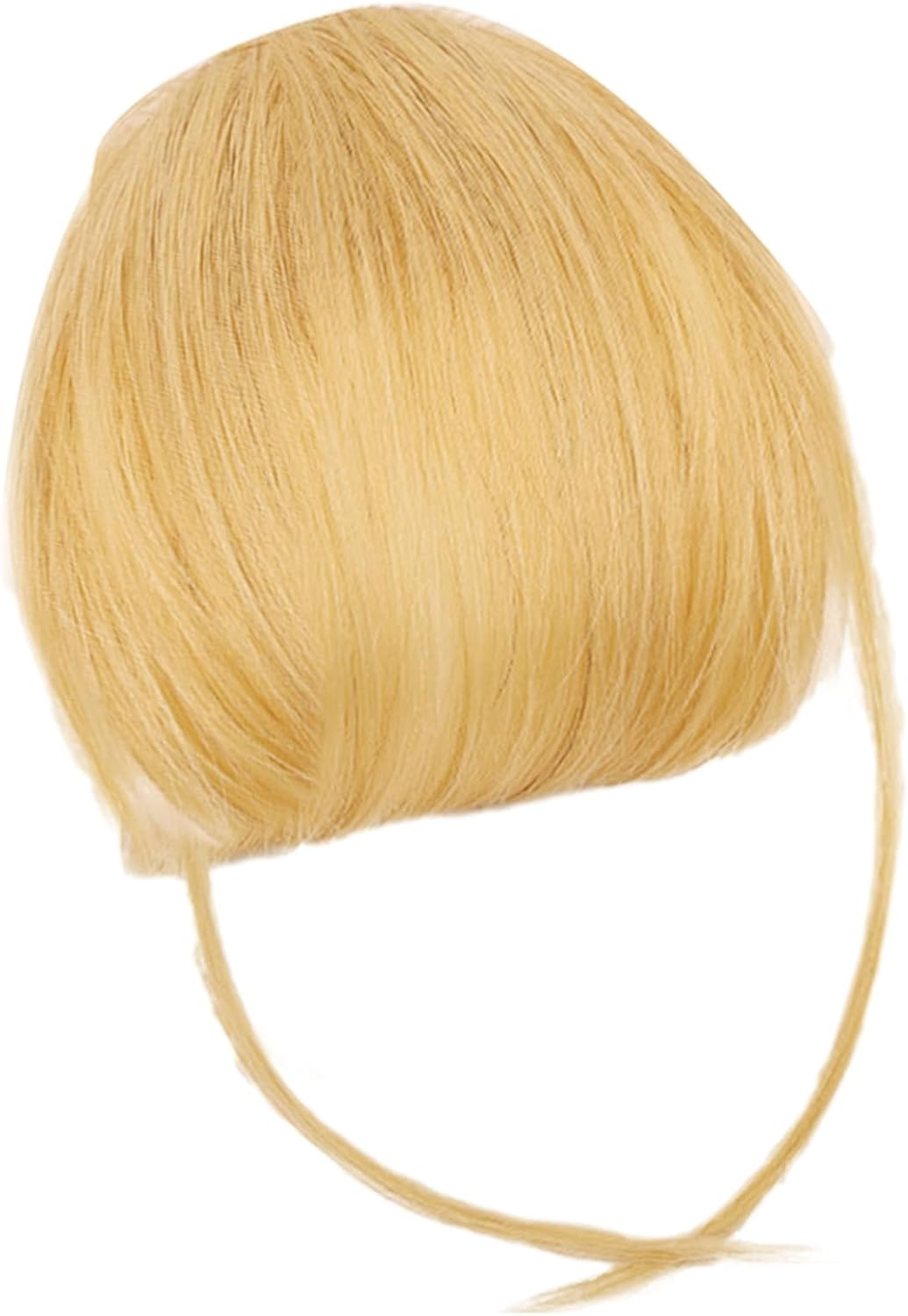 Mivpzisk Clip on Bangs Human Hair, Women Human Hair Dim Bangs, Clip in Bngs on Wispy Fringe with Temples Hairpieces, Stylish Natural Color Fringe Hairpieces