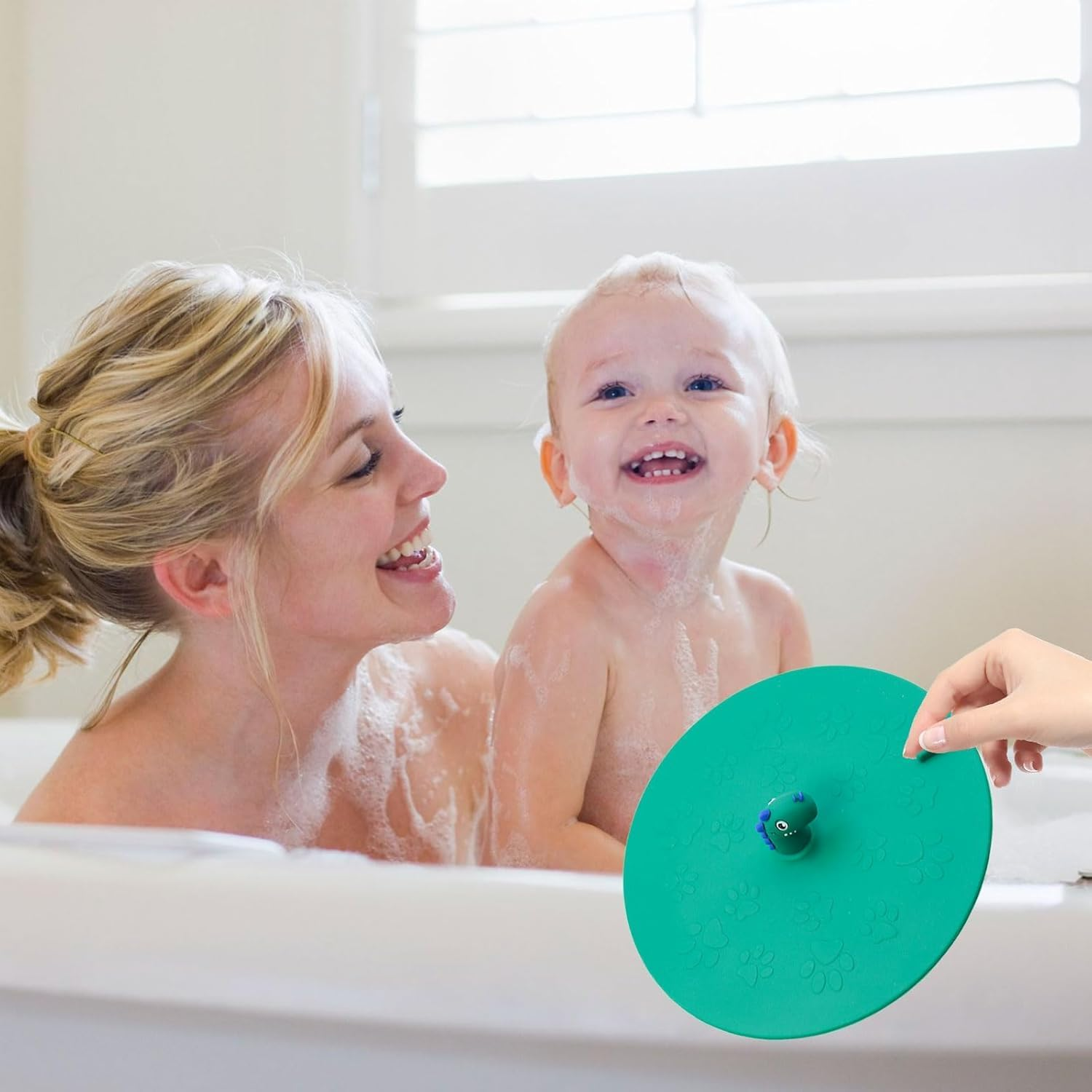 Bathtub Floor Drain Cover,Cute Silicone Odor Proof Floor Drain Cover for Kitchen and Bathroom,1 Pack (Green, One Size) image number 2