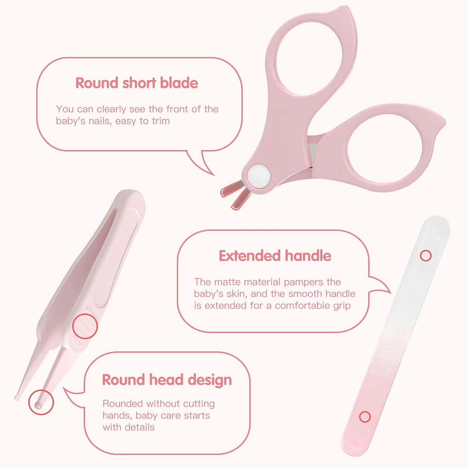 Baby Care Set with Baby Nail Scissors, for Fingernails and Toenails with Nail Clippers, Nail Scissors, Nail File and Tweezers for Children and Newborns in Cute Owl Gift Packaging image number 4