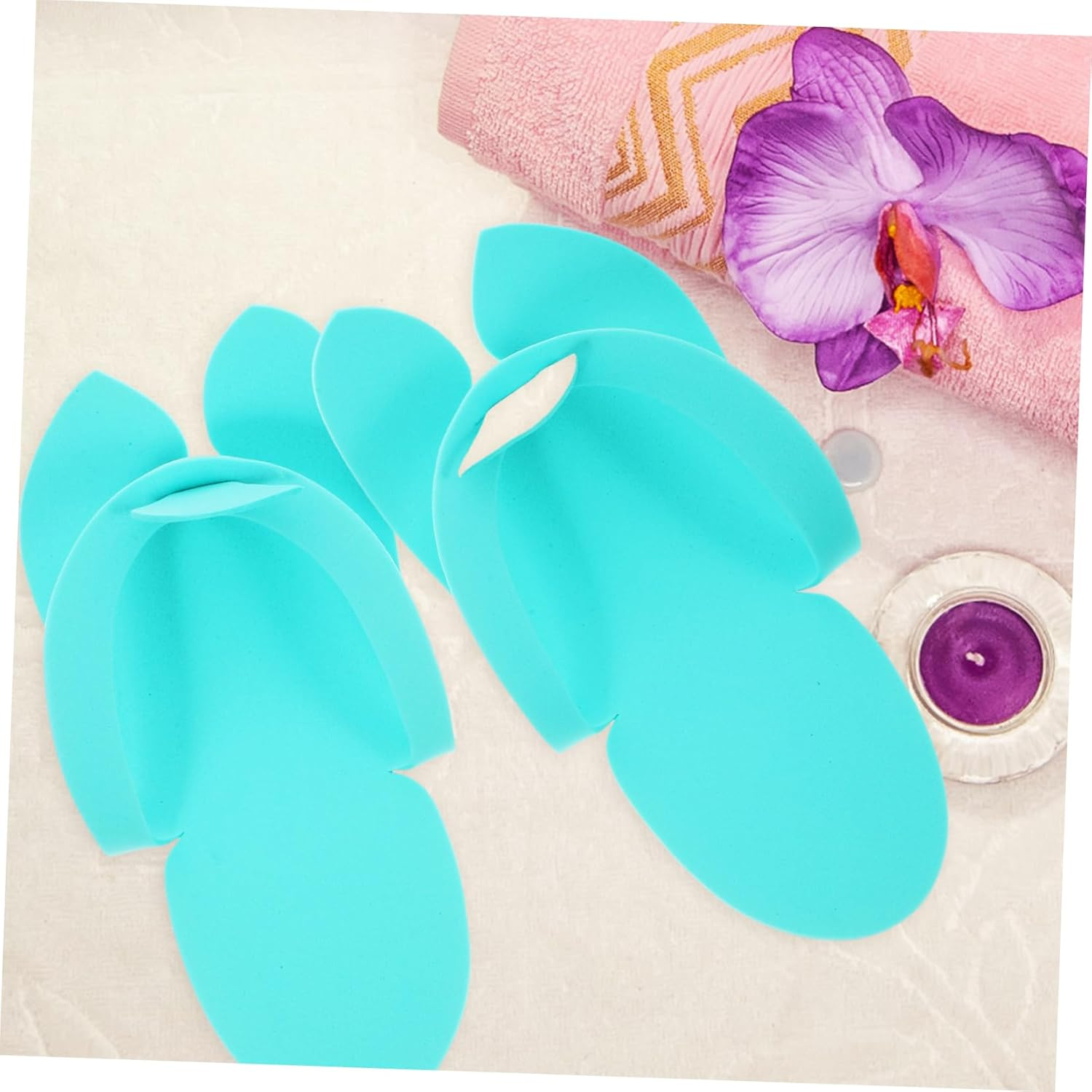 SHERCHPRY 48 Pairs Disposable EVA Pedicure Slippers Design for Spa and Salon Use Women Guest Slippers Soft Supple Material Convenient for Home and Travel image number 4