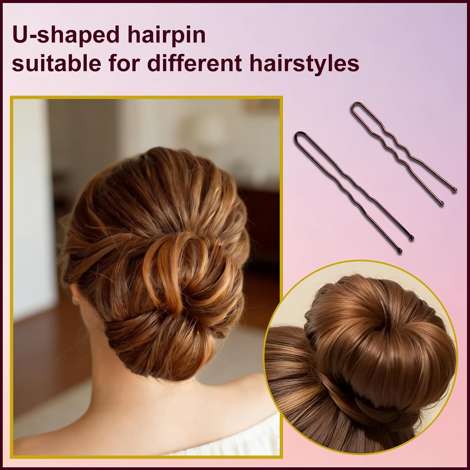 Pack of 200 Hair Pins Bobby Pins Brown Hair Clips Hair Pins for Women Lady Girls Hair Accessories Bun Pins with 100 Pieces Invisible Clear Hair Bands (Brown) image number 1