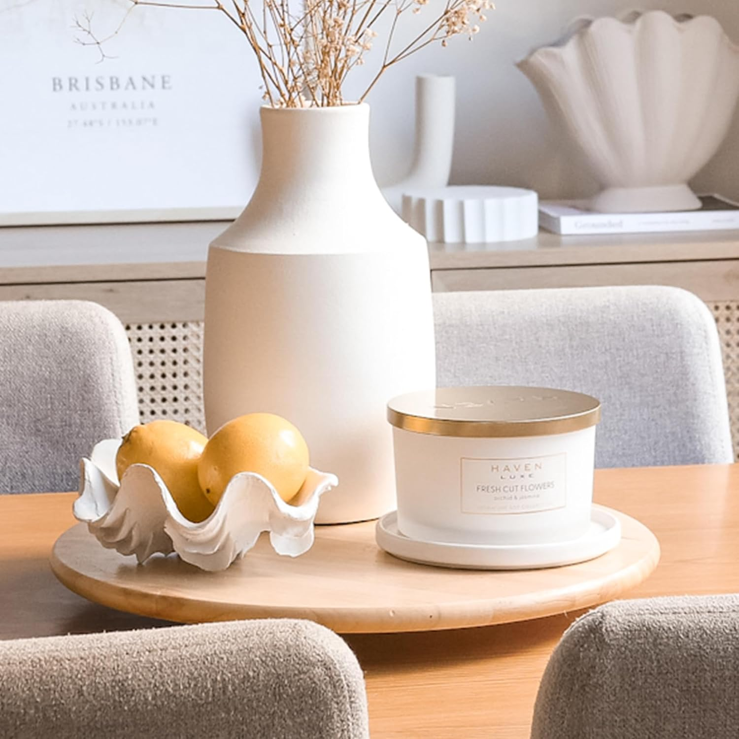 Haven Orchid & Jasmine Scented Candle in Glass Jar - Clean-Burning Soy Wax Blend with Natural Cotton Wick - Long-Lasting Aromatherapy Candle for Home Decor & Fragrance image number 1