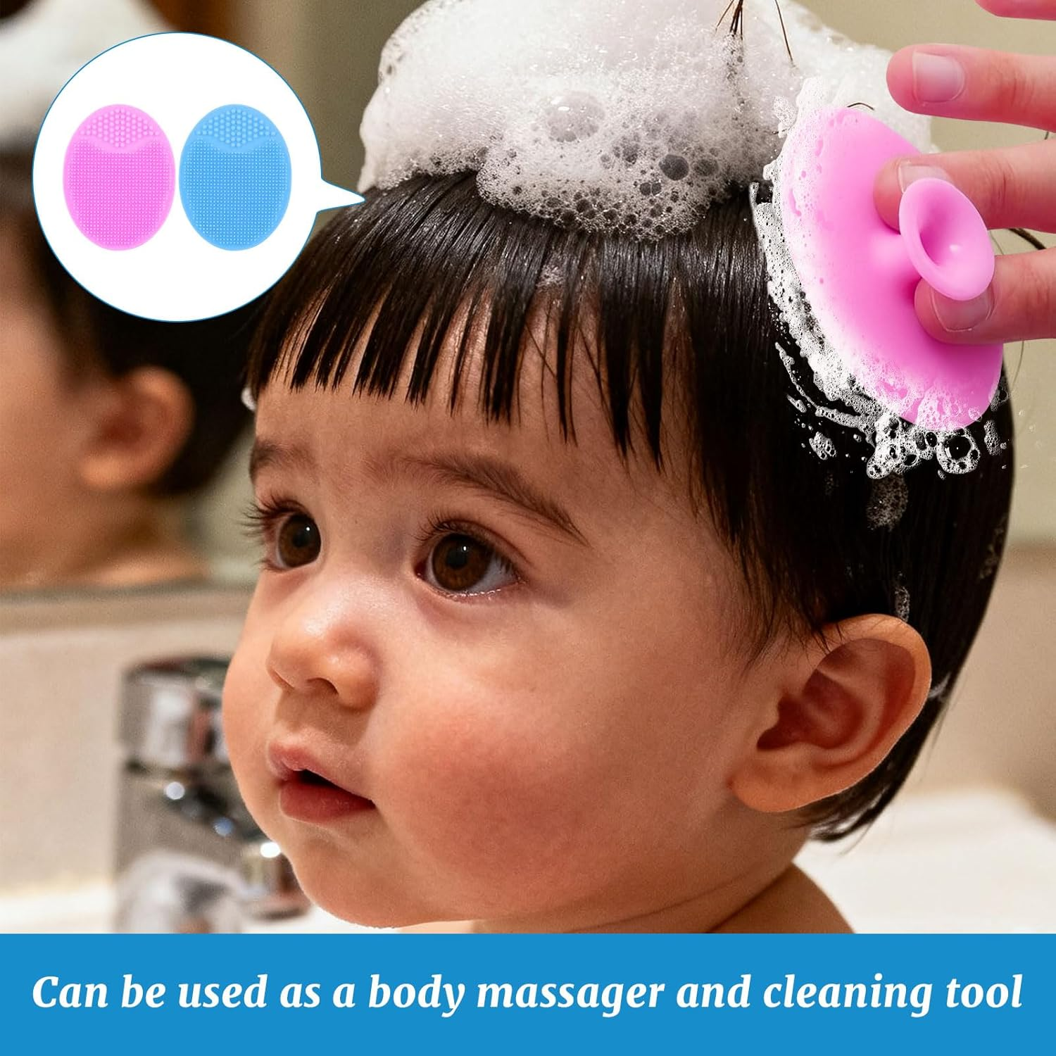 Baby Brush, 4Pcs Cradle Cap Brush, Cradle Cap Comb, 2Pcs Baby Bath Comb, Bath Silicone Brush, Skin Scrubber Baby Essential, Suitable for Kid Dry Skin, Eczema, Massage and Exfoliator image number 4