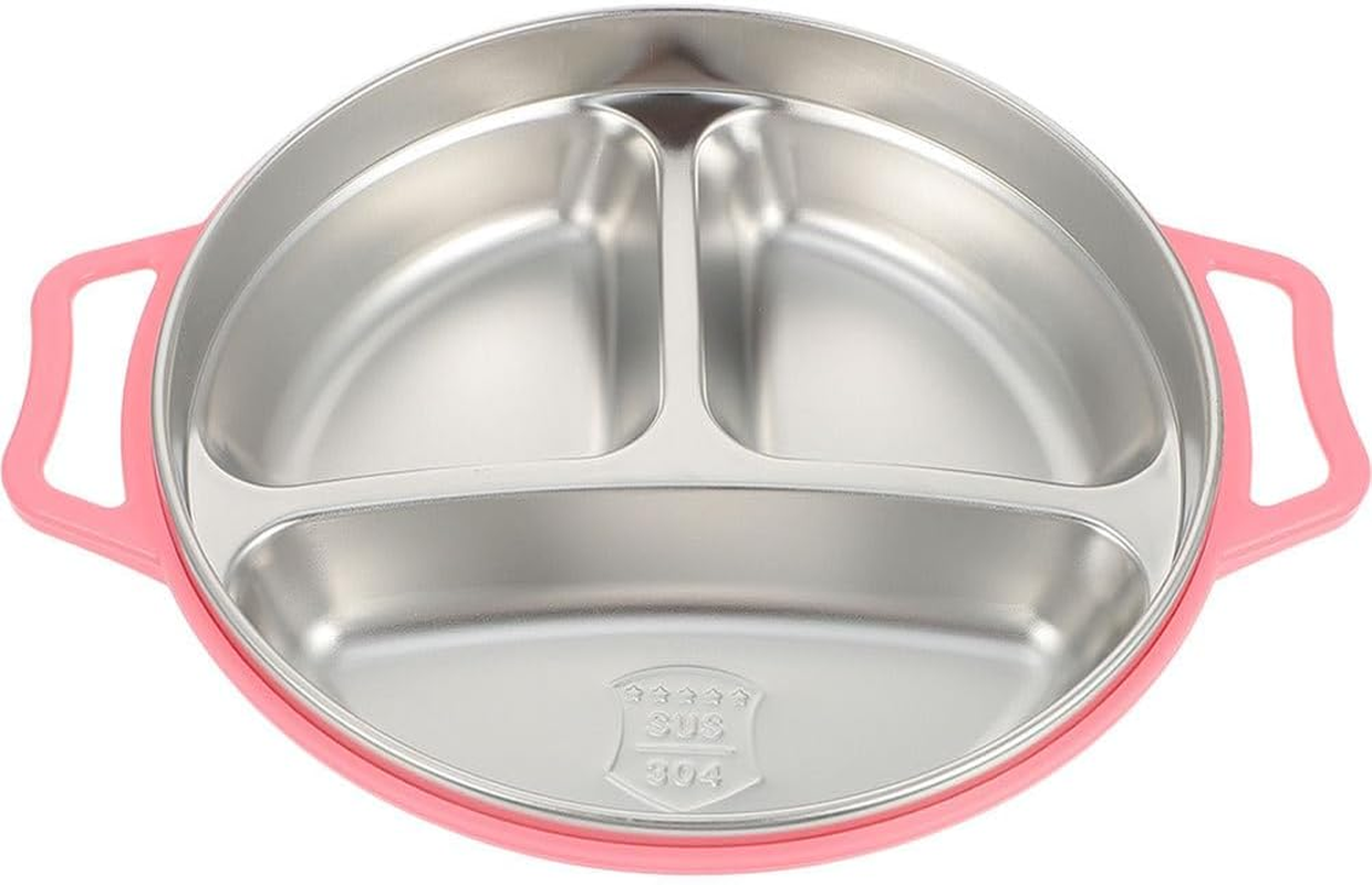 Angoily Compartment Plate Toddler Plate Steel Plate Compartment Trays Metal Plate Divided Plates for Adults Divided Dinner Tray Diet Plate Camping Luncheon Plates Food Pp -Usable image number 1
