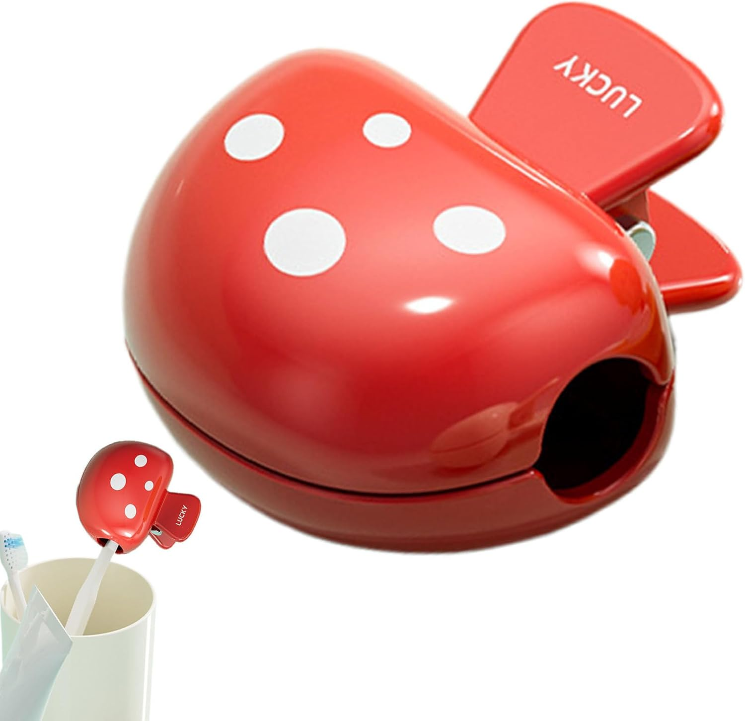 Rrlihjgu Toothbrush Head Cover - Mushroom Shape Electric Toothbrush Head Cover,Clamp-On Protection Gadgets Cute for Bathroom Travel Hotel Dormitory Airport - Red image number 4