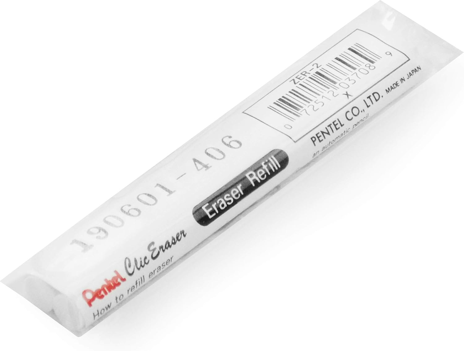 Pentel Clic Stick Eraser Holder - Blue Barrel + Clic White Eraser Refills (1) image number 2