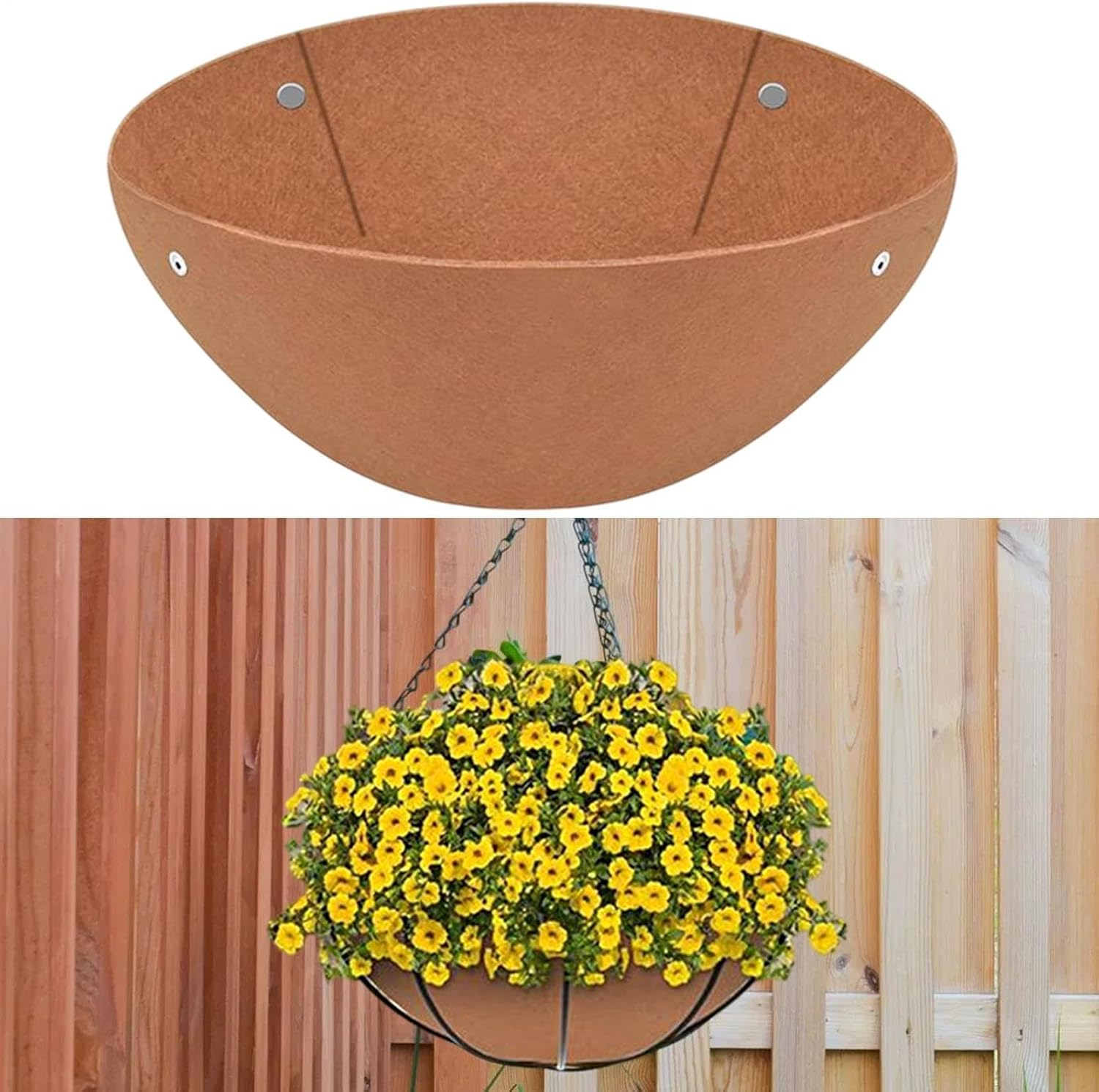 Felt Planter Liners | round Flower Basket Liners,Set of 3 Replacement Inserts, Garden Supplies for Backyard, Courtyard, Balcony image number 5