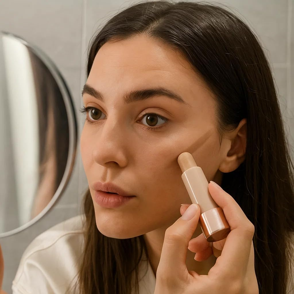 Cool Contour Makeup Stick - Soft Grey-Brown, Long-Lasting, Sweat-Proof Facial Bronzer for Natural Contouring - Rich, Easy-To-Blend Colour for Cheek, Nose and Jaw Contouring (01 Cold Grey) - 01Cold Gray image number 6