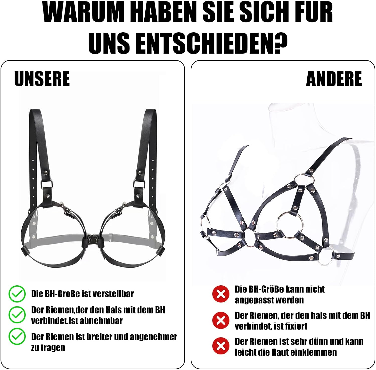 Mineens Chest Restraints for Women Harness,Bdsm Bondage Set Chest Restraints Sex Toy for Couples,Sexy Lingerie,Sm Sex Outfit for Play Fetish Cosplay Black image number 5