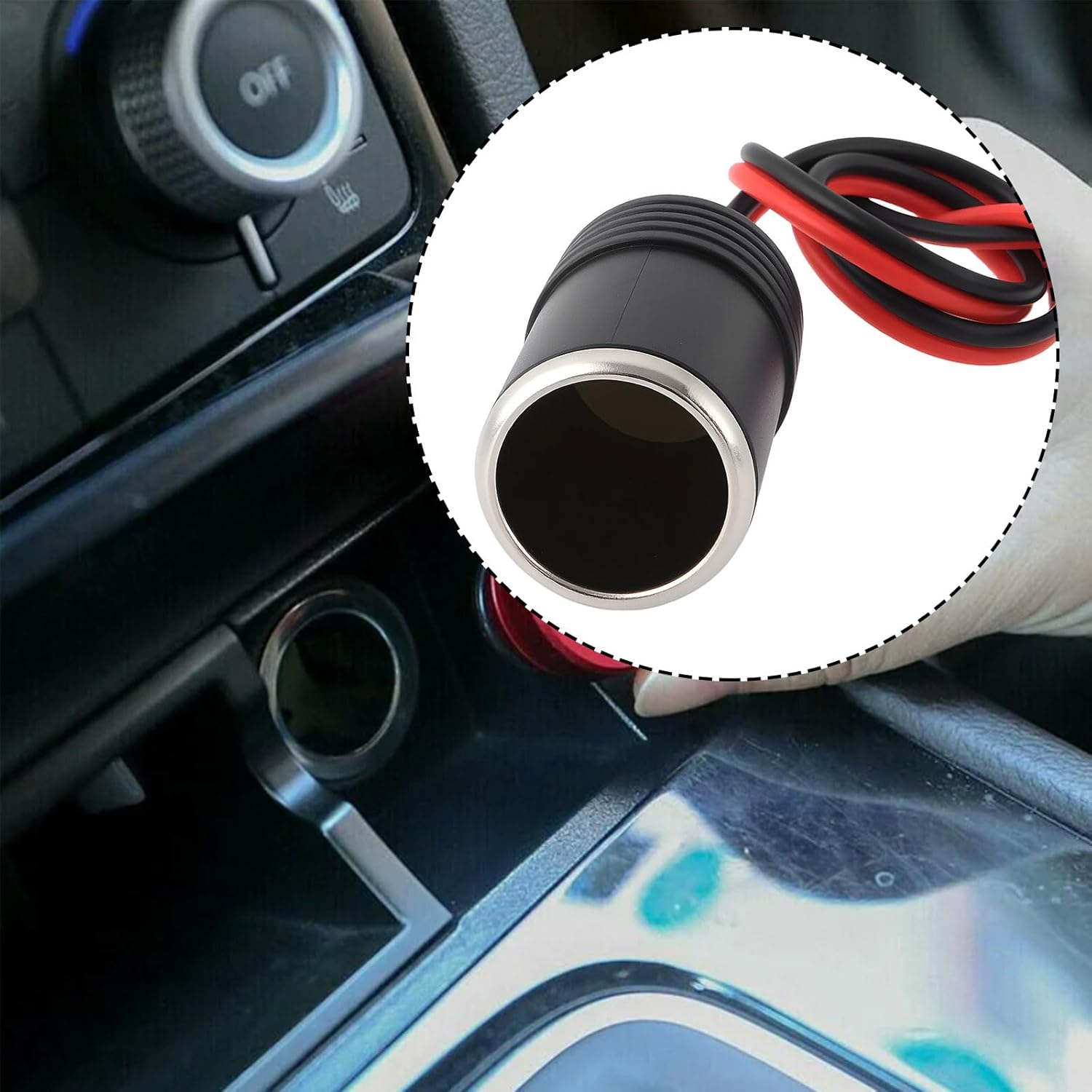 2Pcs 12V Car Cigarette Lighter to Small Fuse Battery Adapter Plug