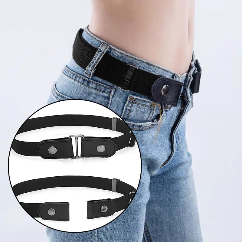 AIMALL Buckle-Free Elastic Belt - Adjustable No-Bulge Invisible Stretch Belt for Women, Men, Teens, and Pregnant, Comfortable for Jeans and Pants (20-47 Inches) - Blue image number 4