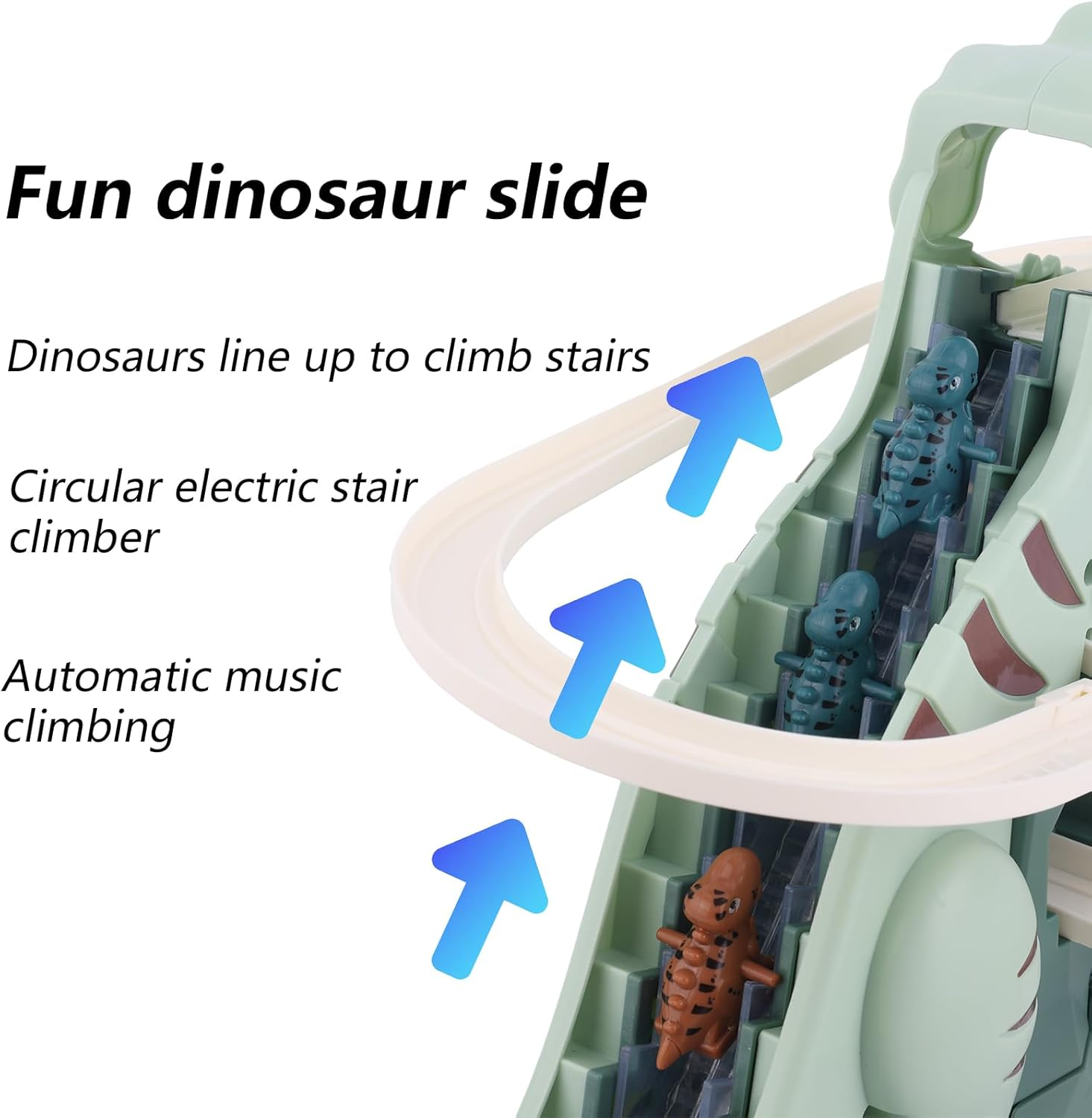 BTFO Dinosaur Climbing Slide Music Toy, Fun Electric Dinosaur Race Track Roller Coaster Set for Kids Ages 3+ Ideal for Boys & Girls image number 2