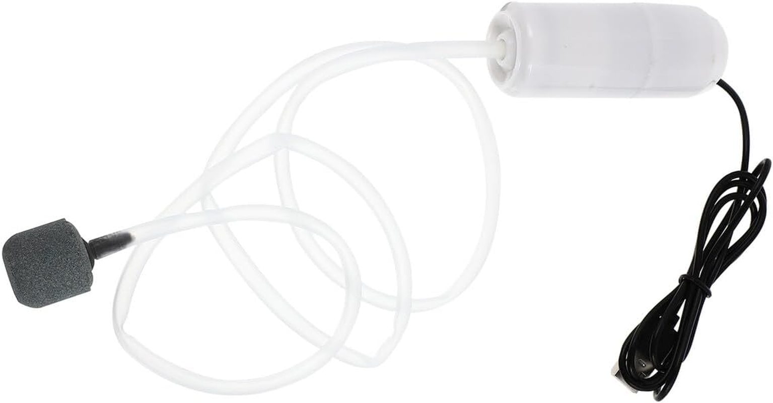 USB Rechargeable Small Aquarium Air Pump for Fish Tank Oxygen Aerator Portable Low Power Consumption Oxygen Pump with Quick Installation Quiet Operation for Hydroponics and Fishing