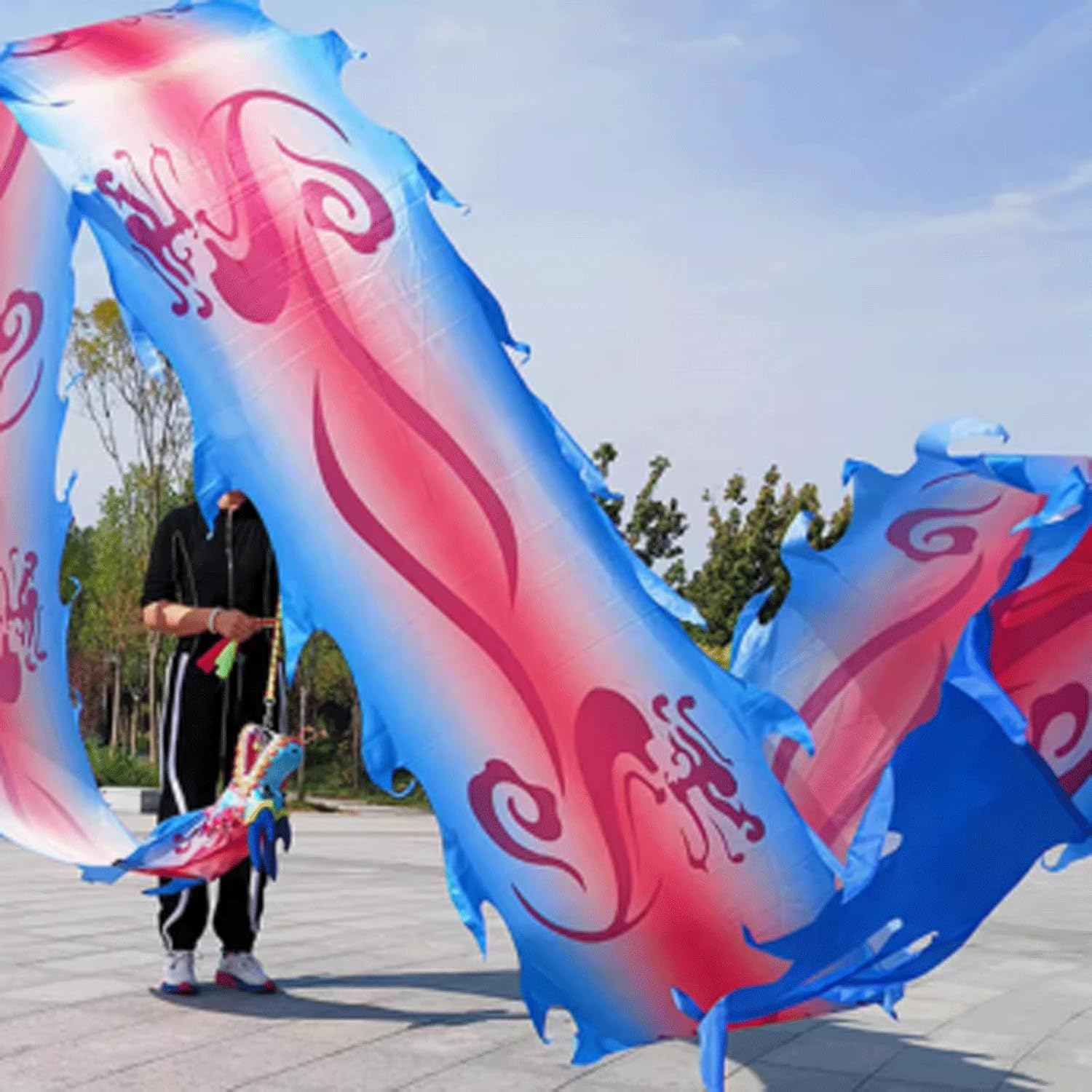 Square Sports Fitness Dragon Belt Swing Ribbon Colorful Chinese Festival Dragon Dance Outdoor Flinging Fitness Dragon image number 3