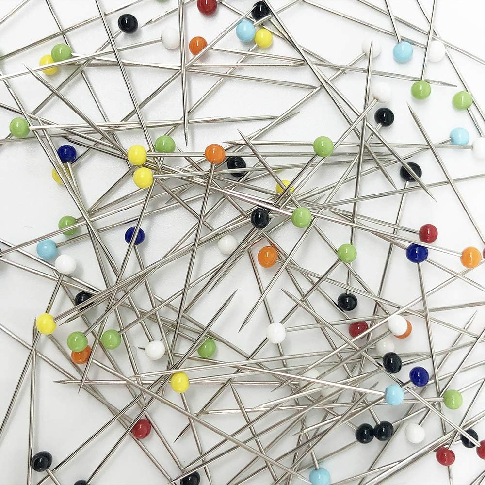 Benvo 250Pcs 1.5 Inch Sewing Pins with Glass Pearl Head Pins Straight Quilting Pins Multicolor Ball Head Pins with Hanging Plastic Contain Box for Fabric Dressmaker Jewelry Decoration image number 6